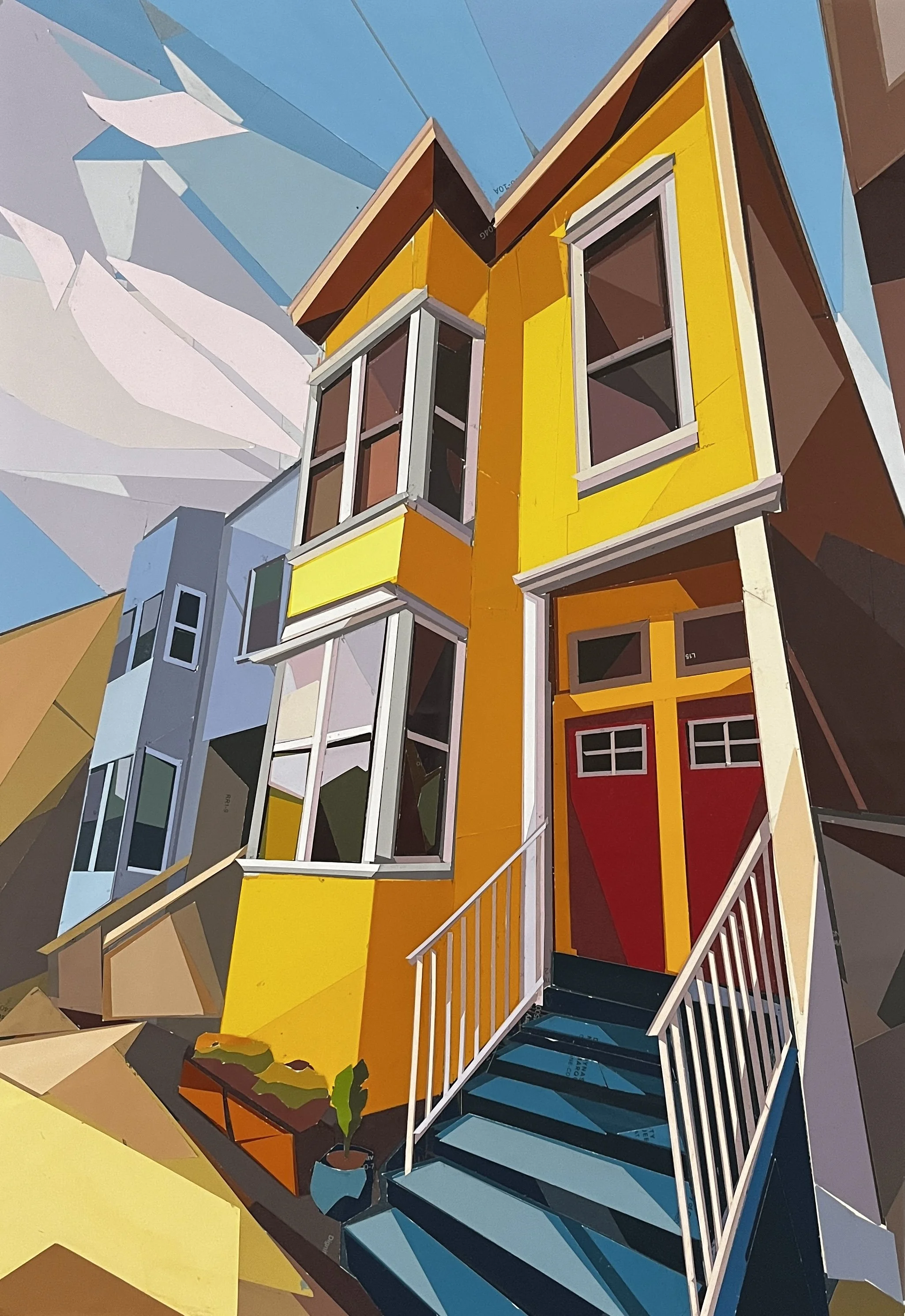 "Mission Street Victorian (yellow)"
16"x20"
paint chip collage
2026
