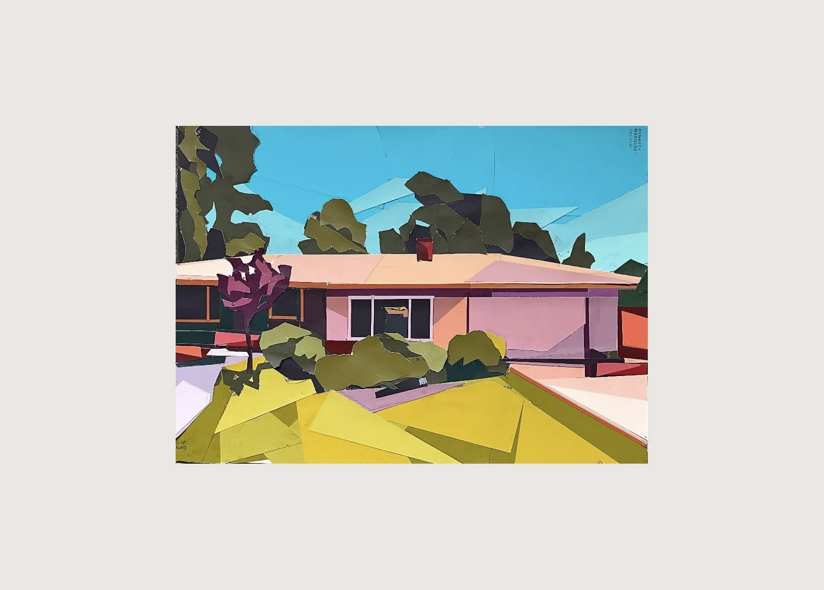 Home,  8"x 10", Paint chip collage, 2025 (Sold)