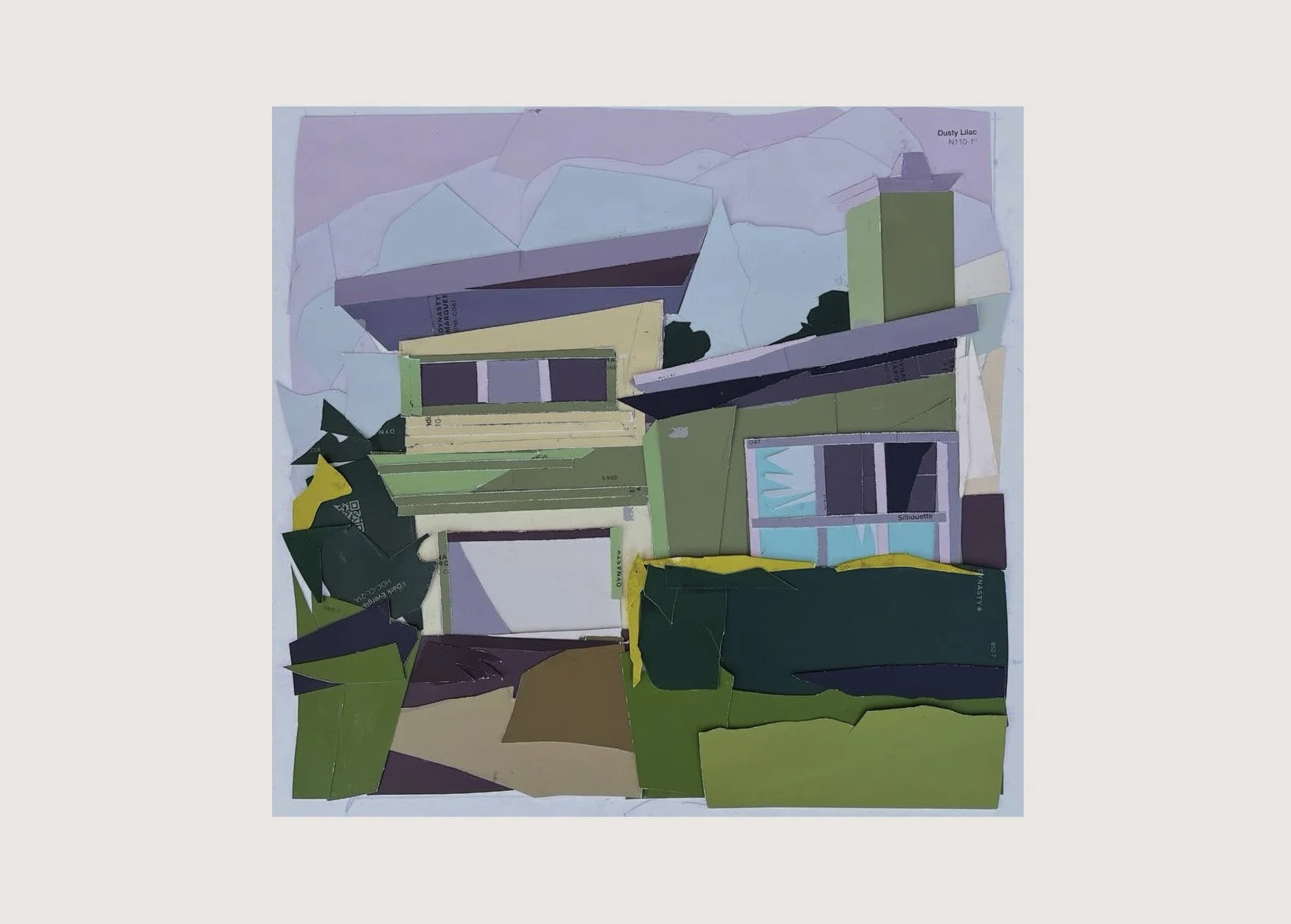 Daly City Doelger (Green #1), 12"x12", 
 Paint chip collage, 2025

