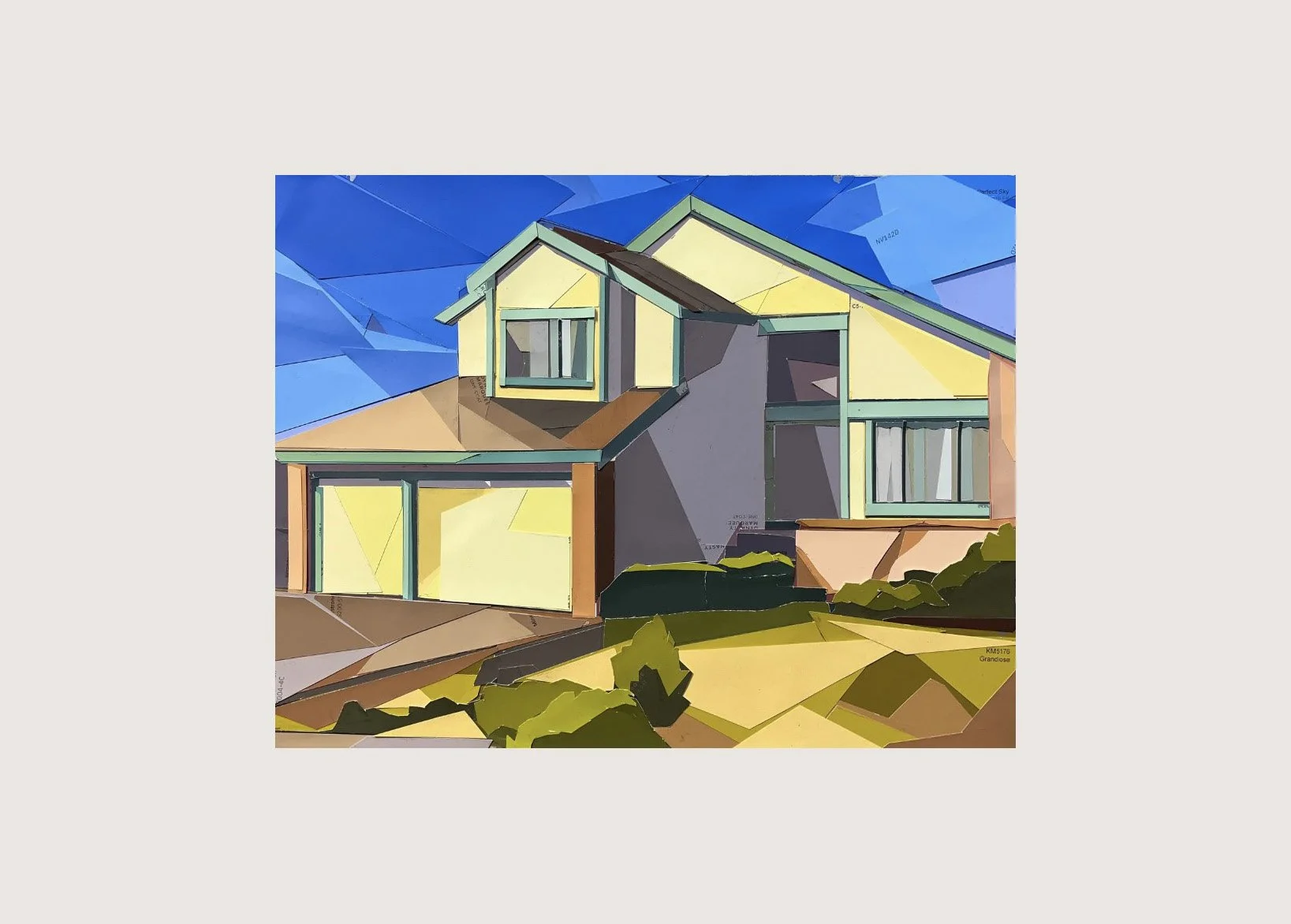 Fairfield, 14" x 17", Paint chip collage, 2025 (Sold)