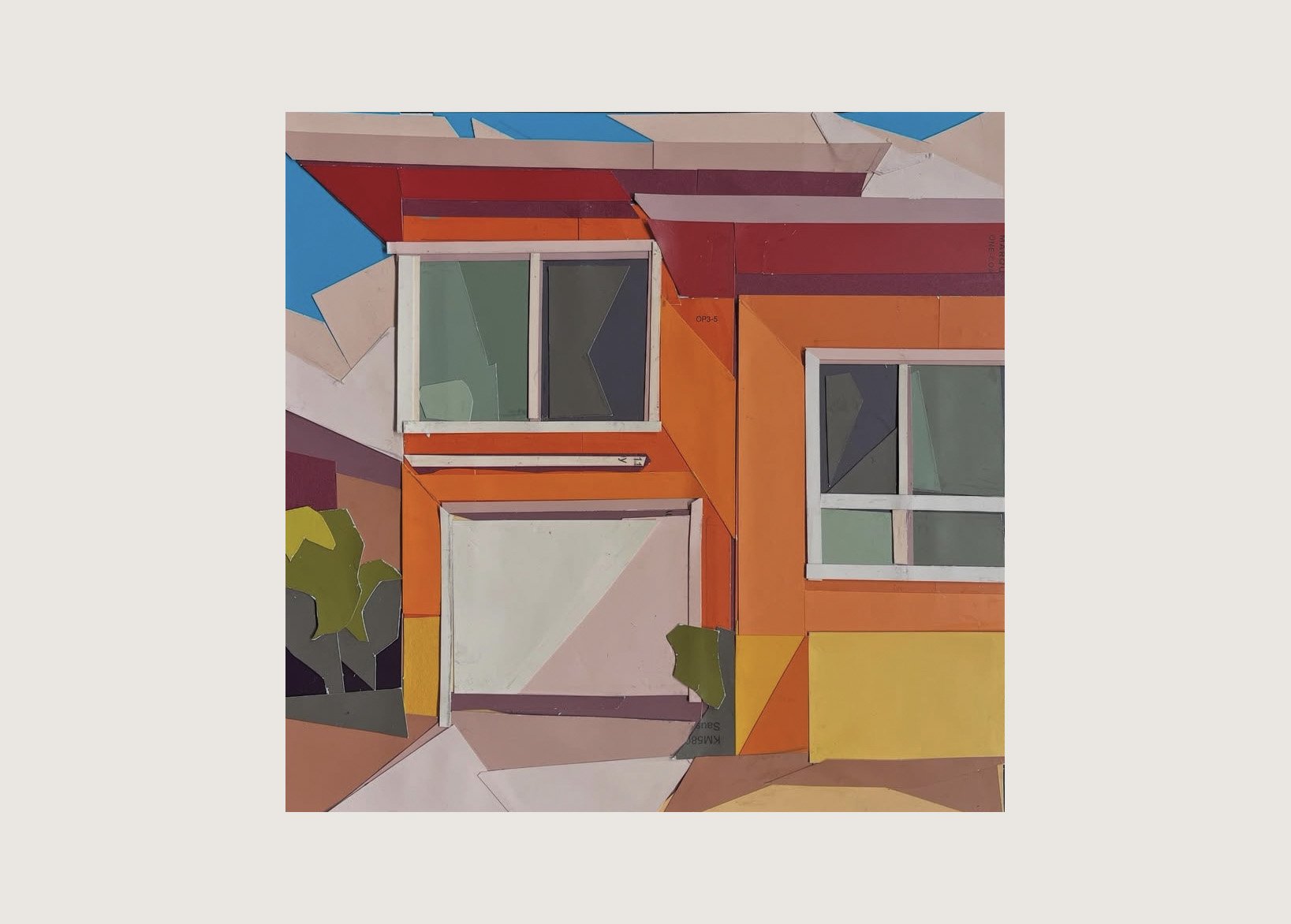 The Sunset, 6" x6", Paint chip collage, 2025 (Sold)