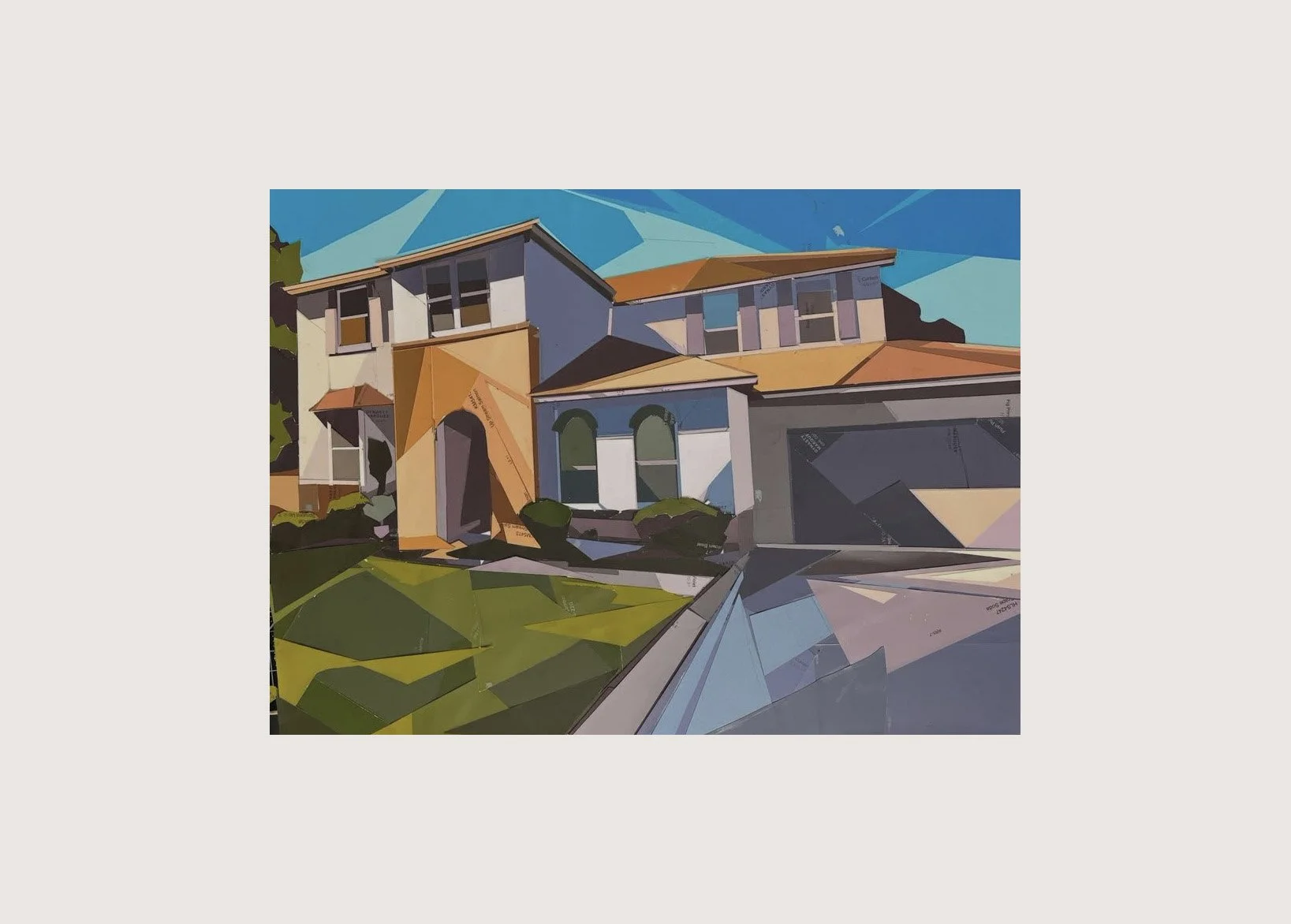 Roseville, 14" x 17", Paint chip collage, 2025 (Sold)