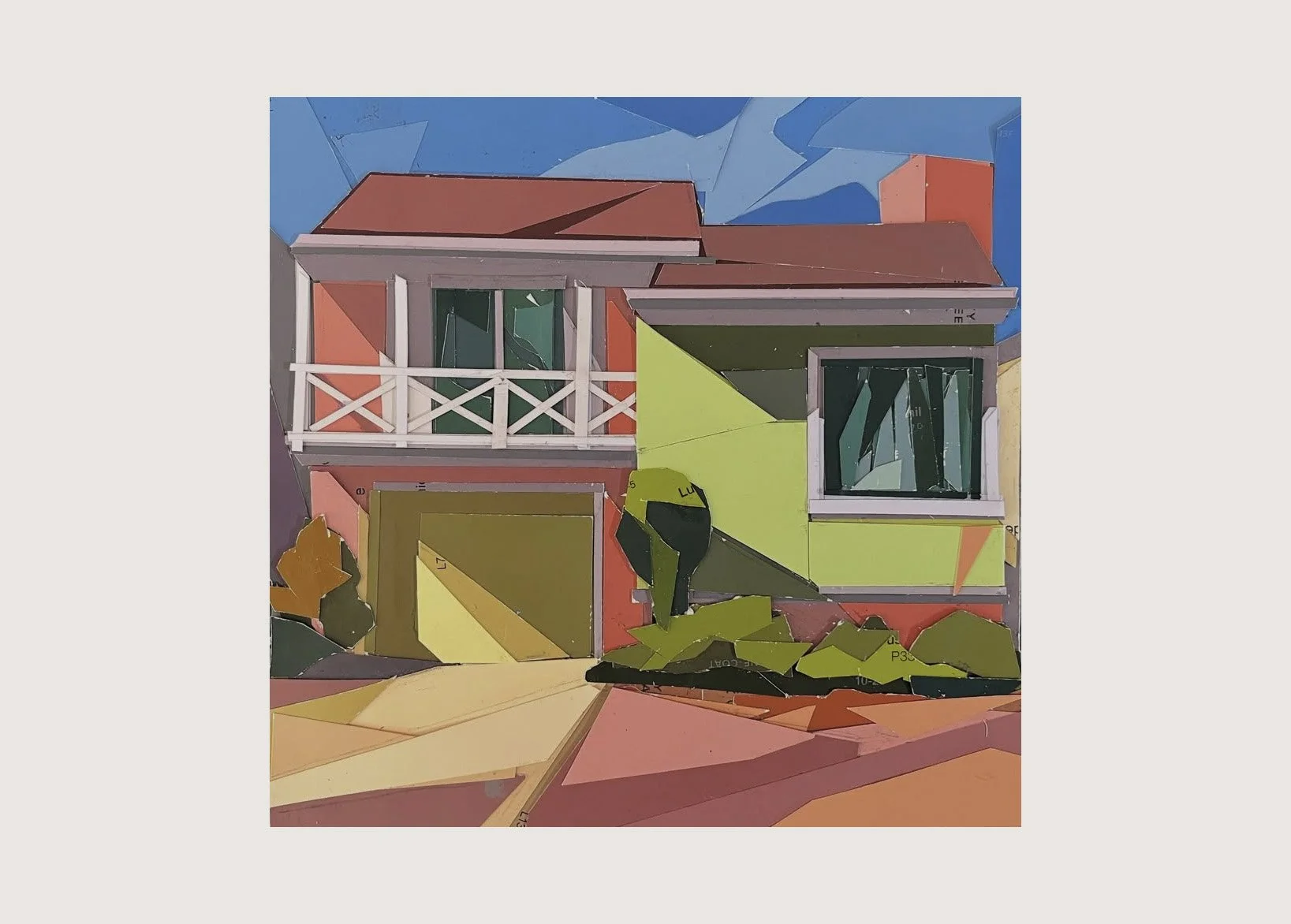 Daly City Doelger (Pink & Green),  6" x6", Paint chip collage, 2025 (Sold)