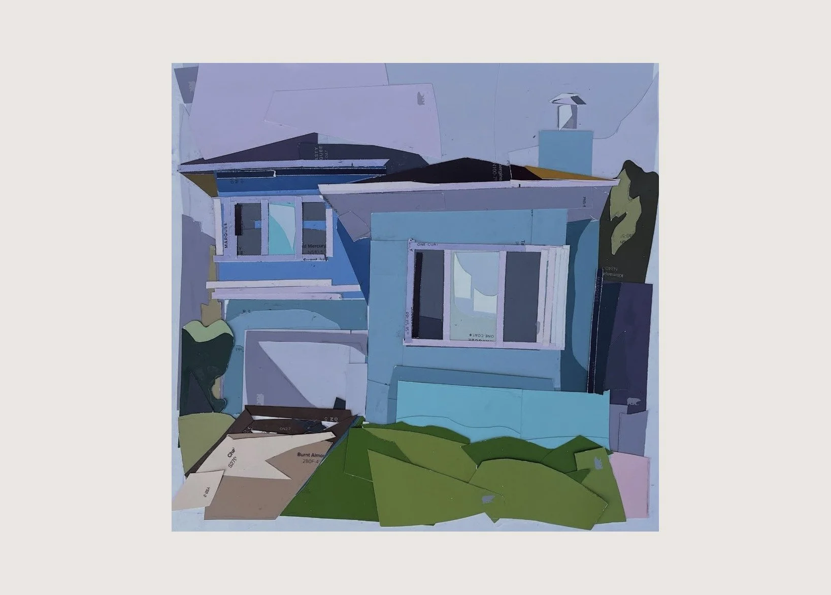 Daly City Doelger (Blue #1), 12"x12", 
Paint chip collage, 
2025