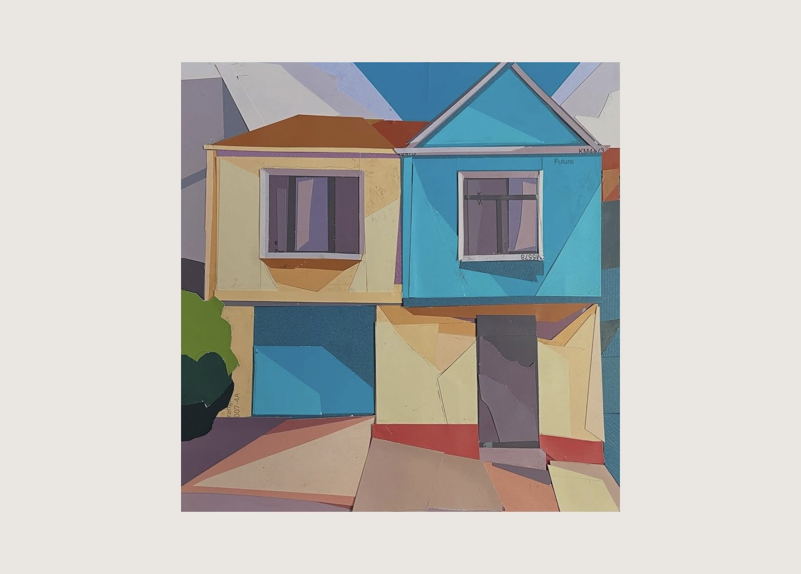 The Sunset, 8" x8", Paint chip collage, 2025