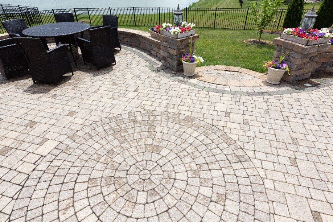 A circular pavement pattern design.