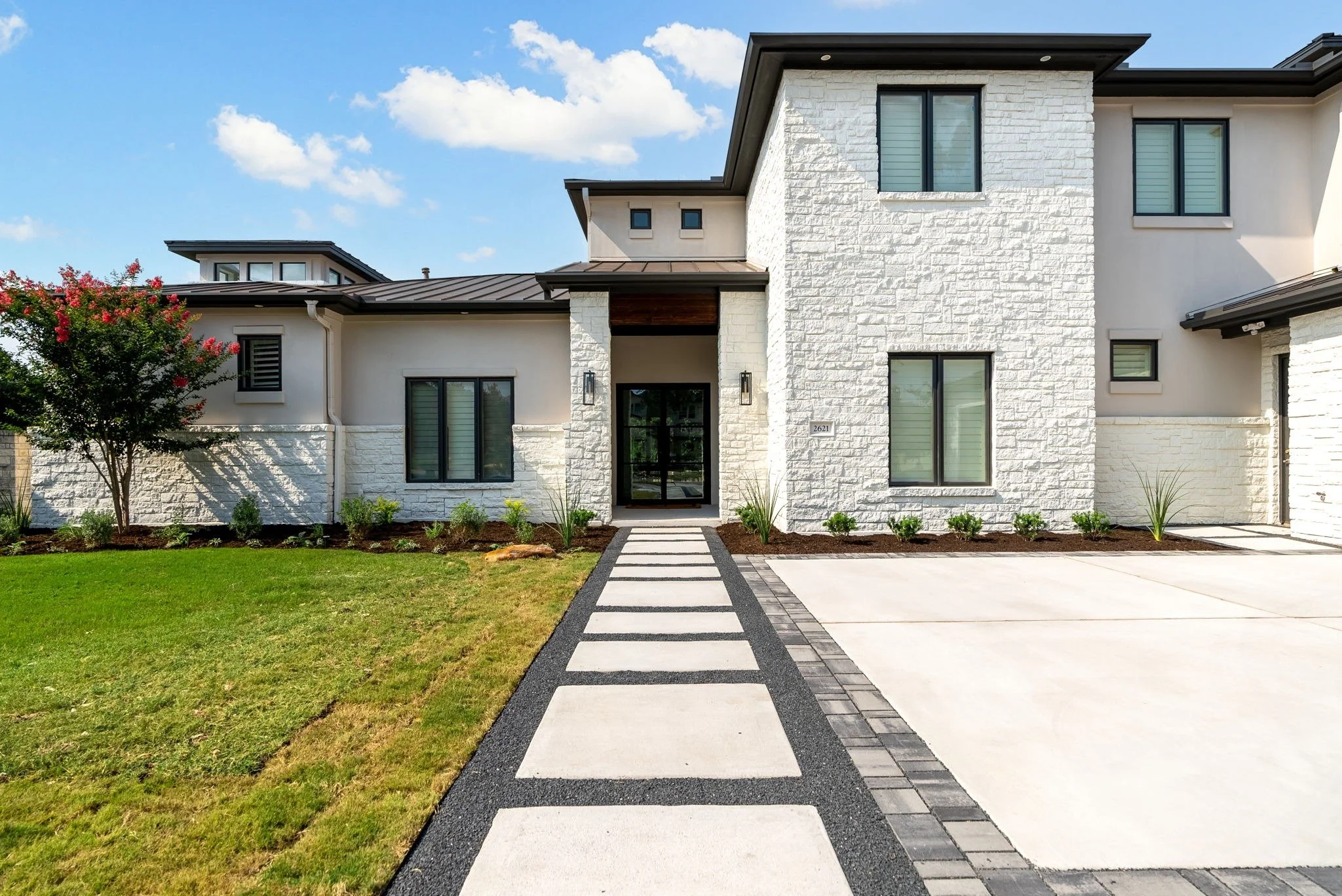Hardscaping is able to withstand the Texas weather.