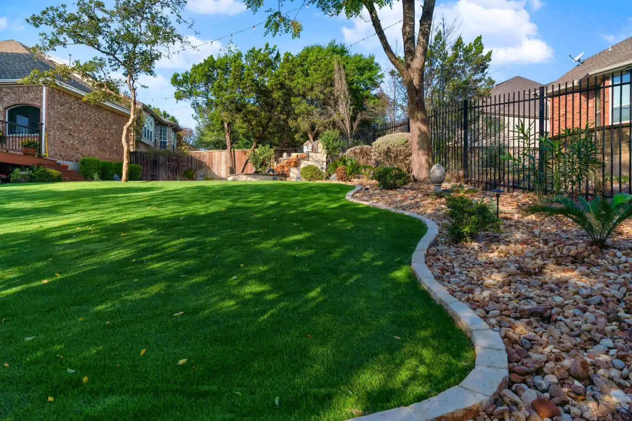 Another angle of the artificial turf lawn.