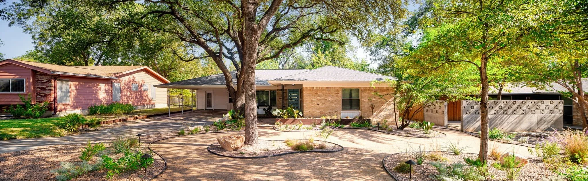 Residential curb appeal improvement with gravel landscaping and natural textures — Southern Love