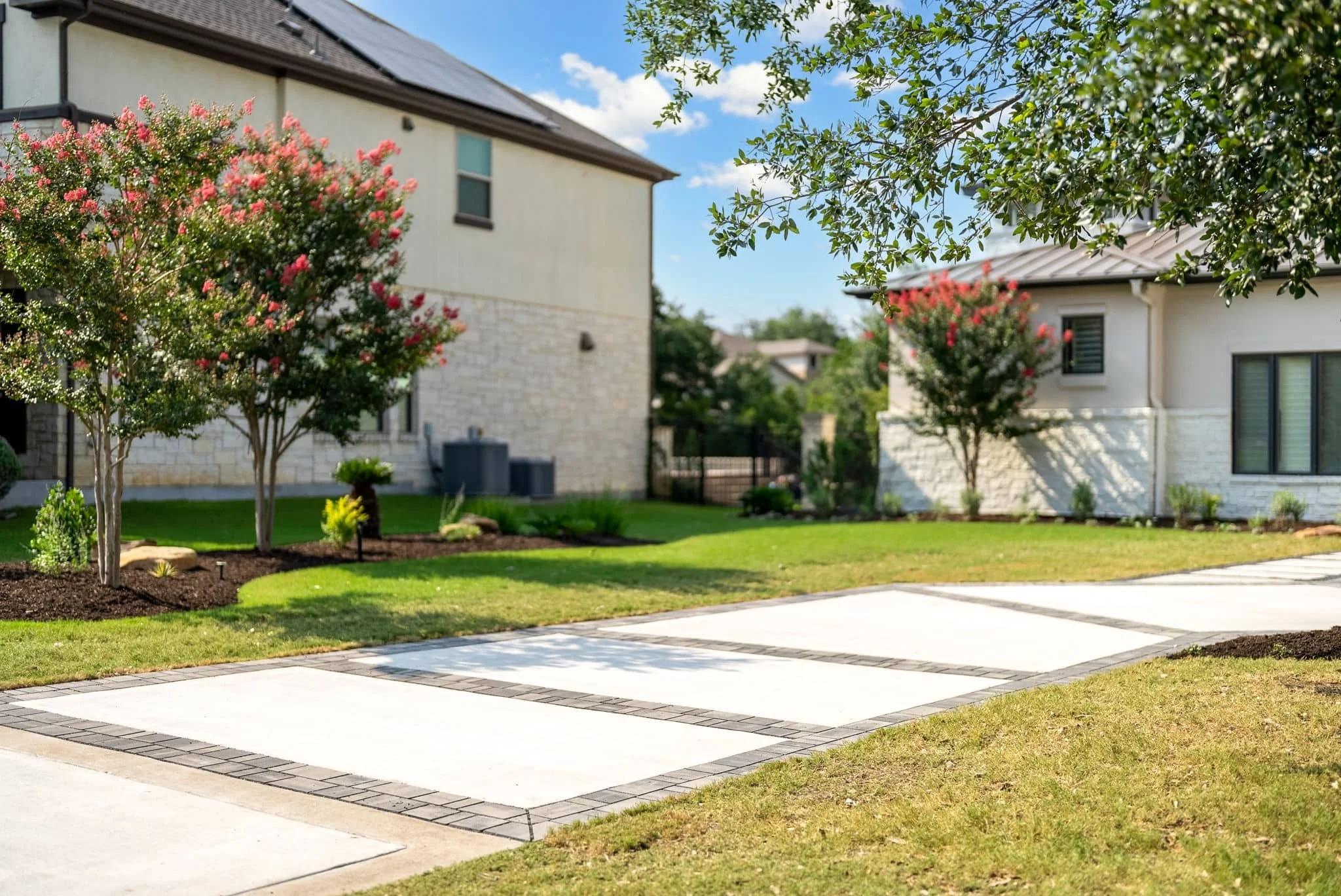 "Trusted Driveway Contractor Designing a Modern Front Entry in Austin, TX