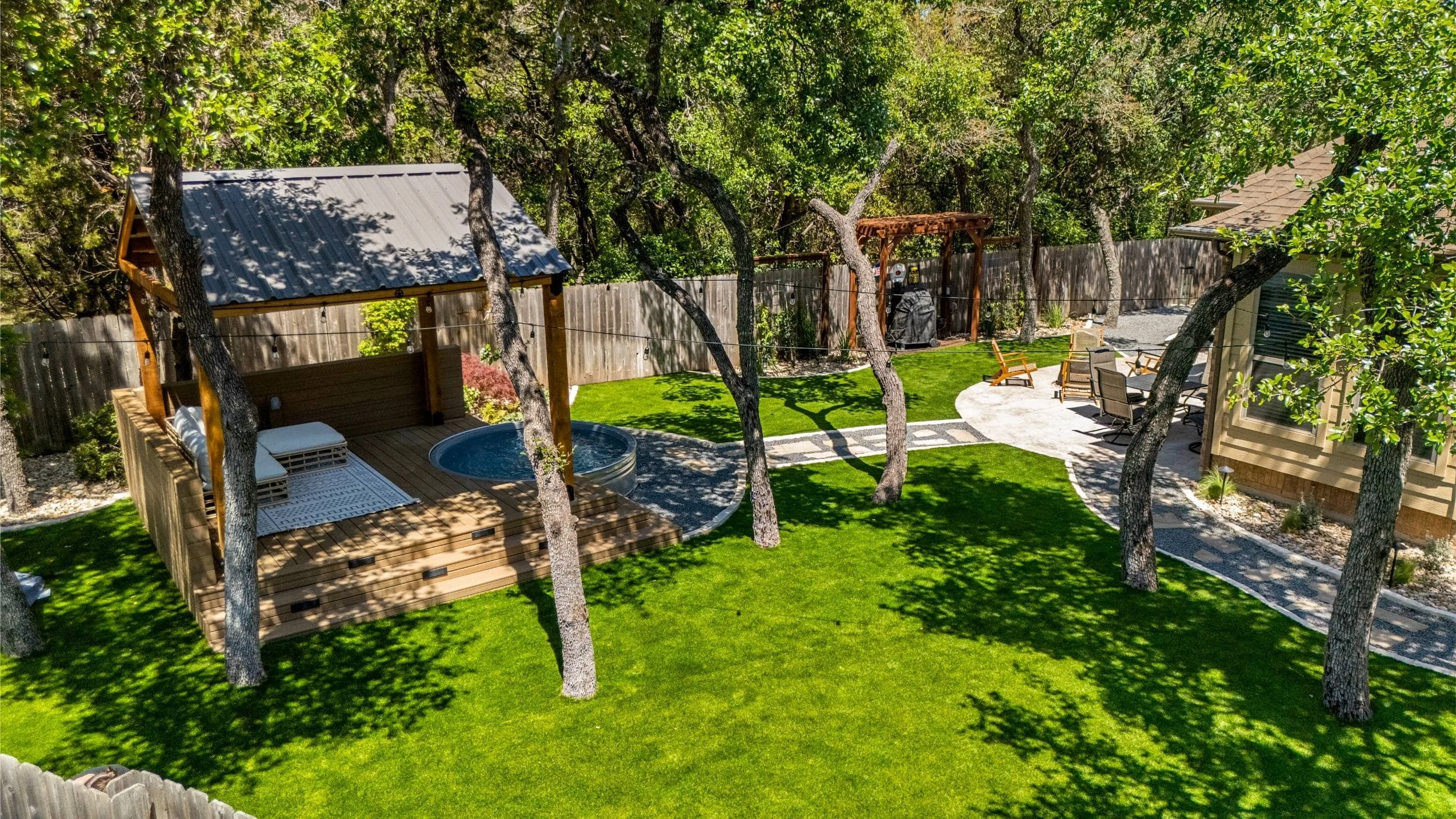 Professional Artificial Grass Installation Creating a Clean Backyard Lawn in Austin, TX