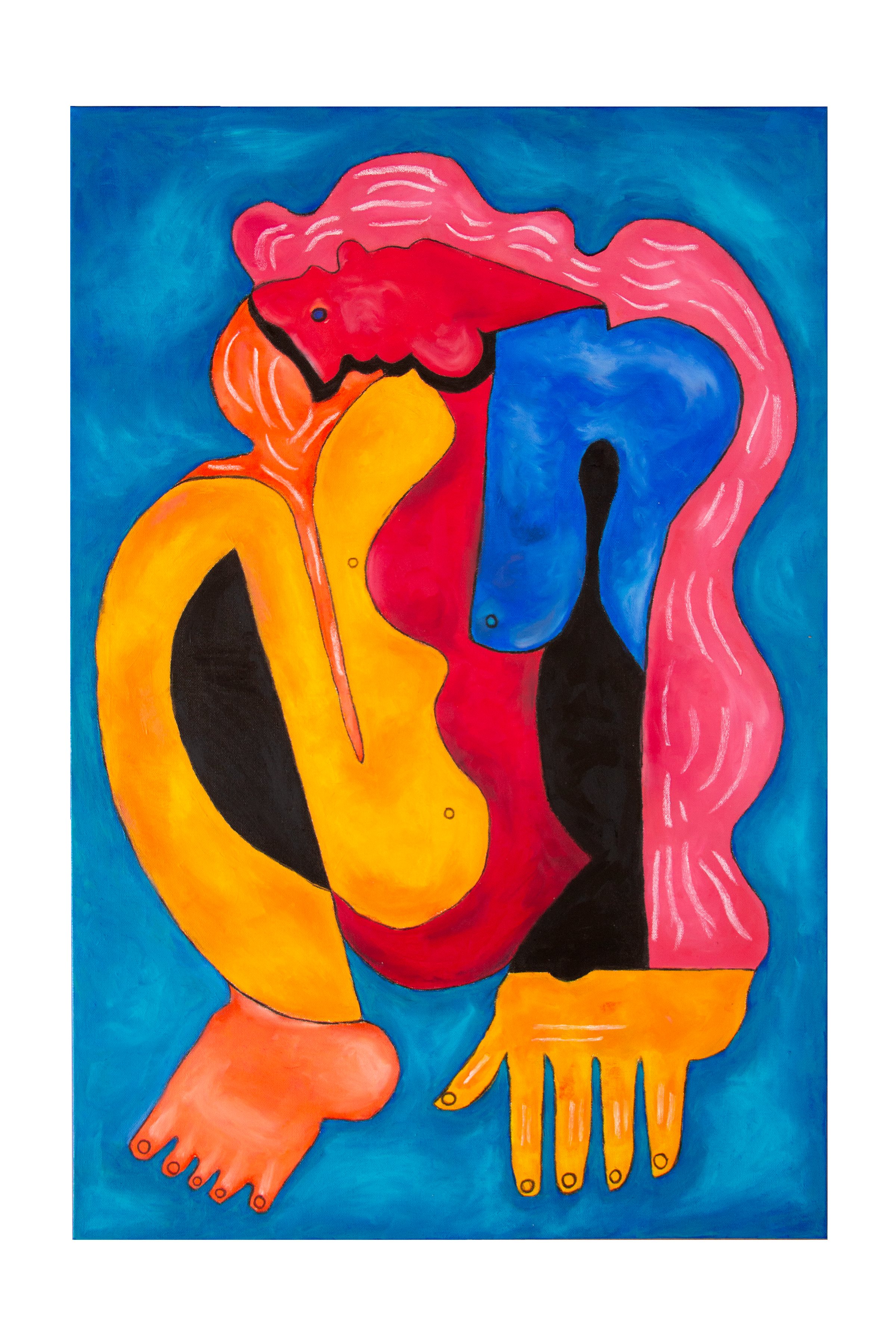 "A Real Person," 2026, 24x36 Acrylic/Oil Pastel on Canvas