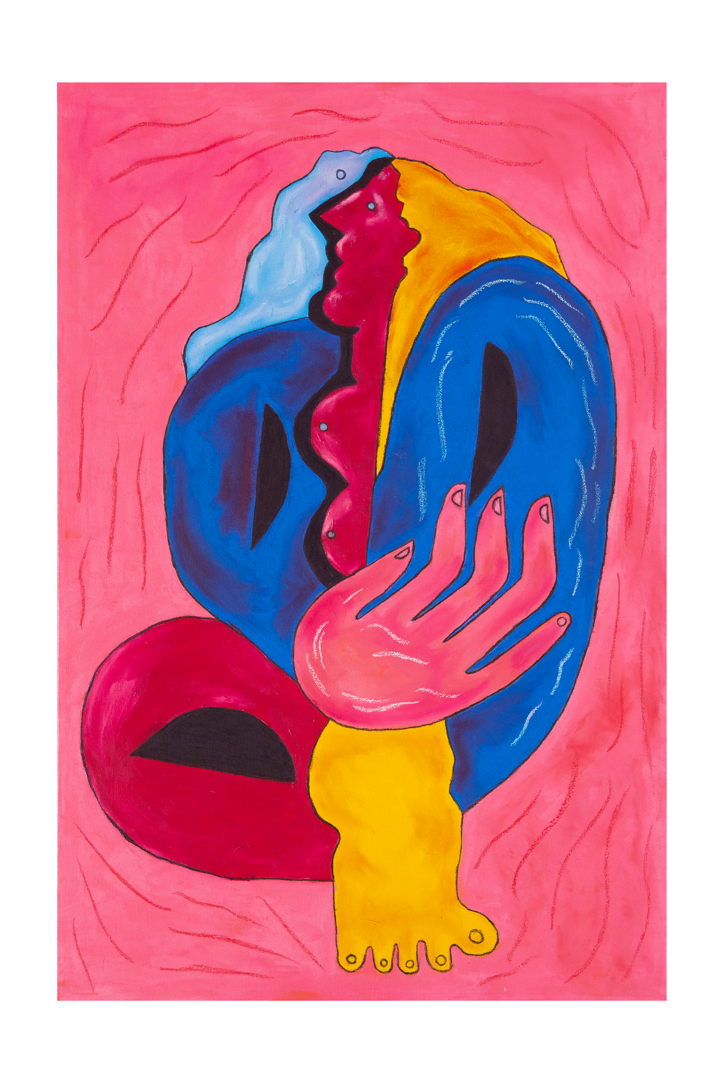 "The Wind Also Rises," 2026, 24x36 Acrylic/Oil Pastel on Canvas