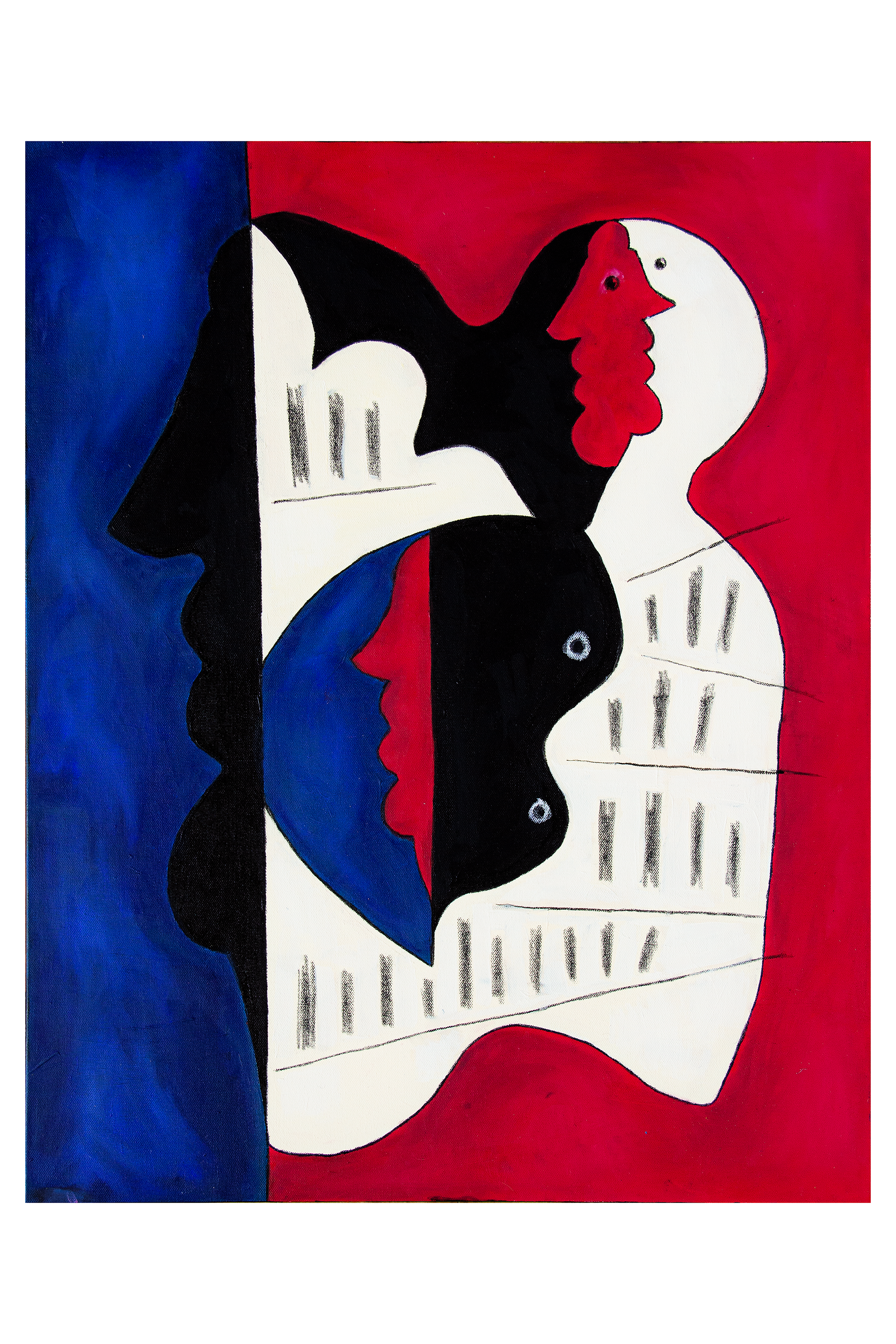 "Jazz", 2026, 24x30 Acrylic/Oil Pastel on Canvas