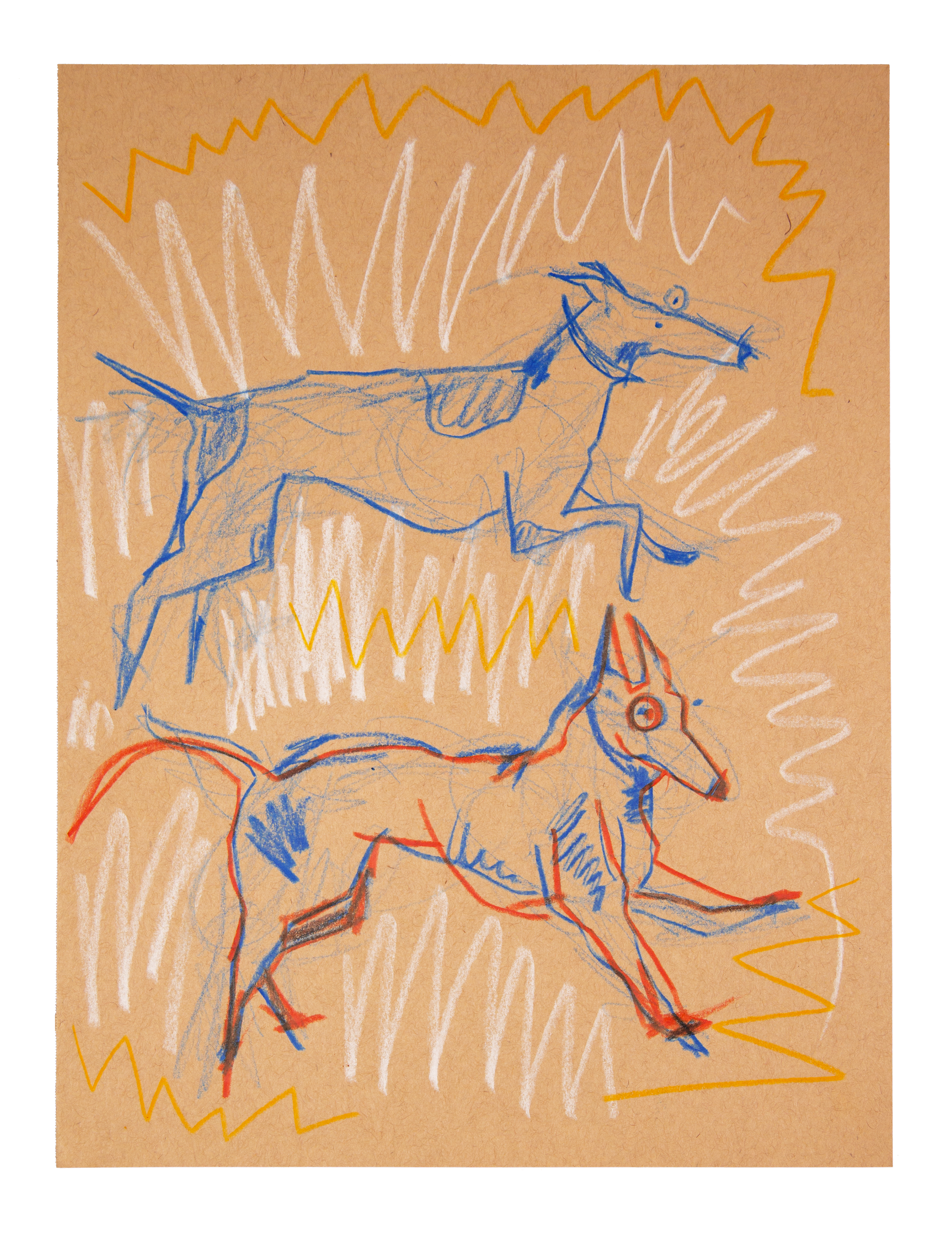 "Dogs V," 8x12 Pencil on Paper