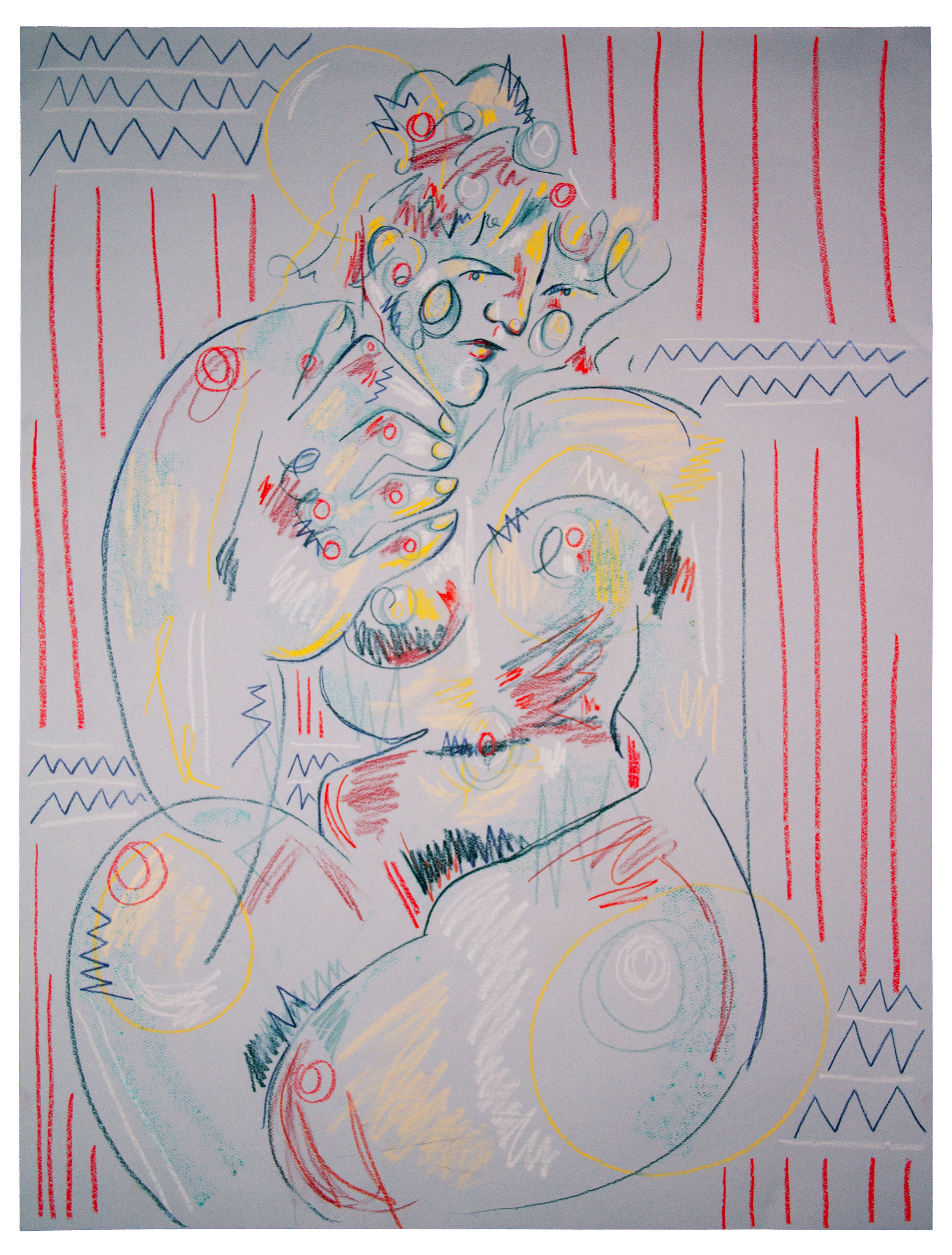 "Thinker," 18x24 Pastel/Pencil on Paper