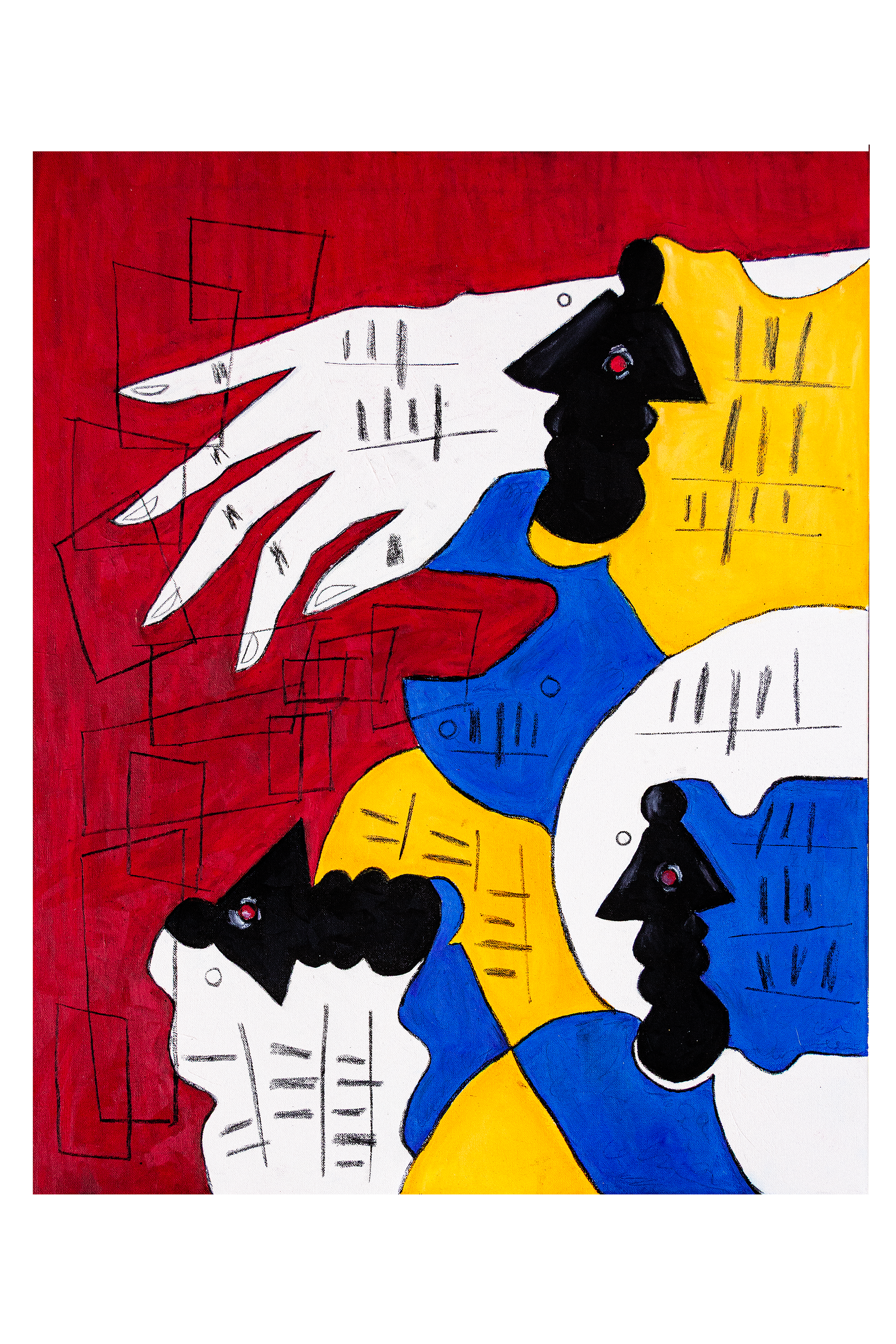 "Hall of Mirrors," 2026, 24x30 Acrylic/Pastel on Canvas