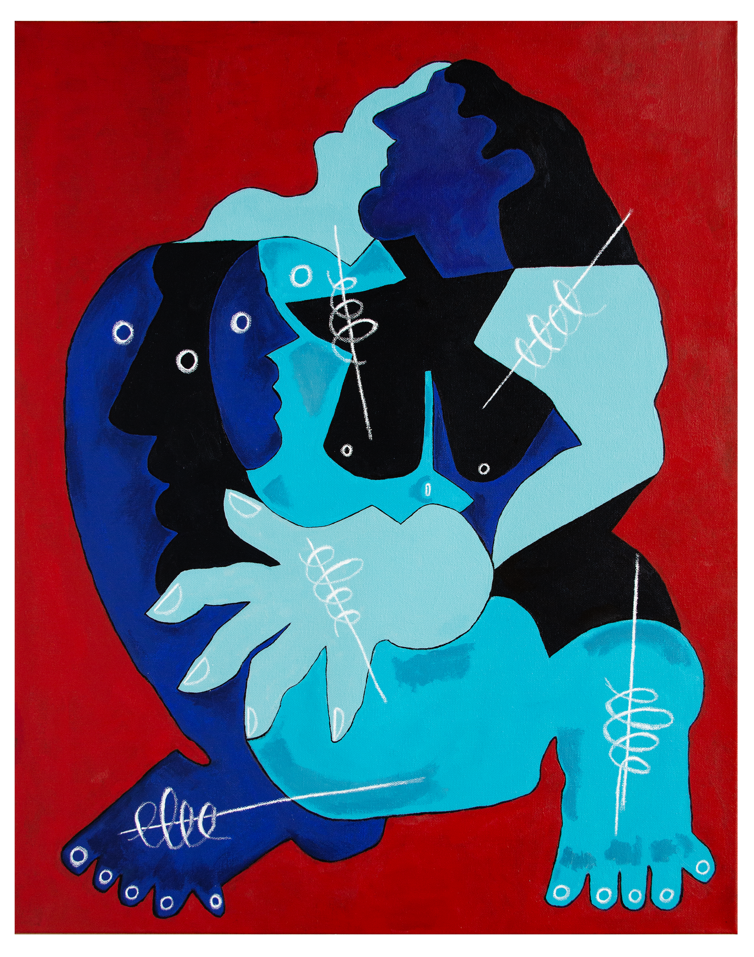 "Toiling," 24x30 Acrylic/Pastel on Canvas