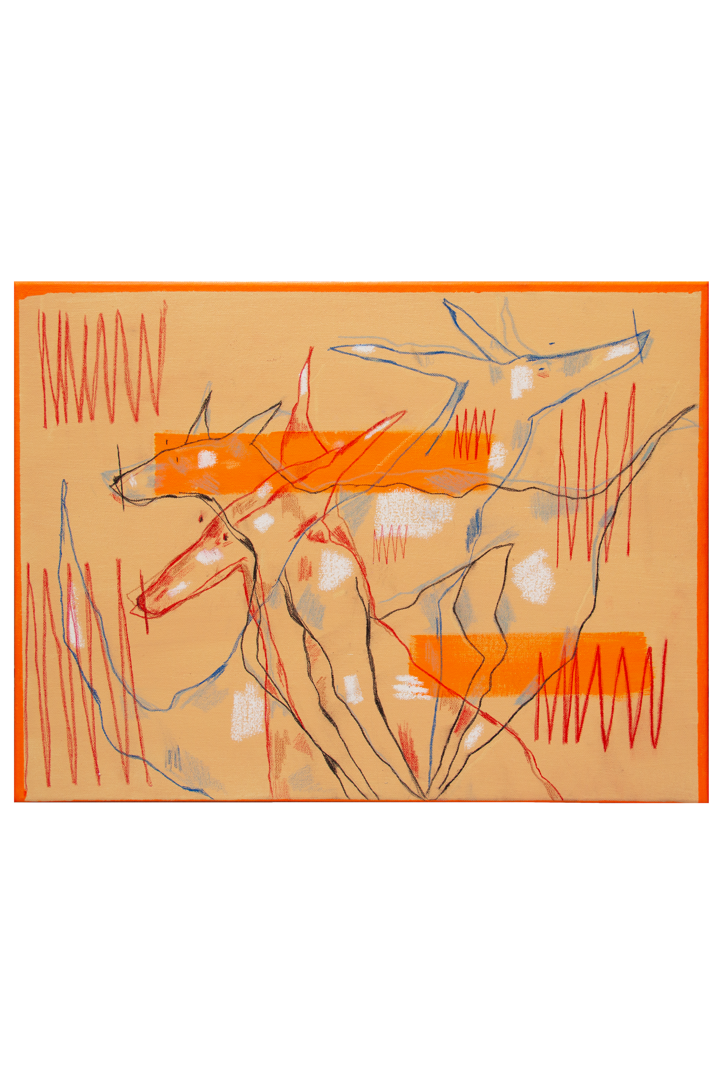 "The Pack," 2026, 24x18 Acrylic/Pastel on Canvas