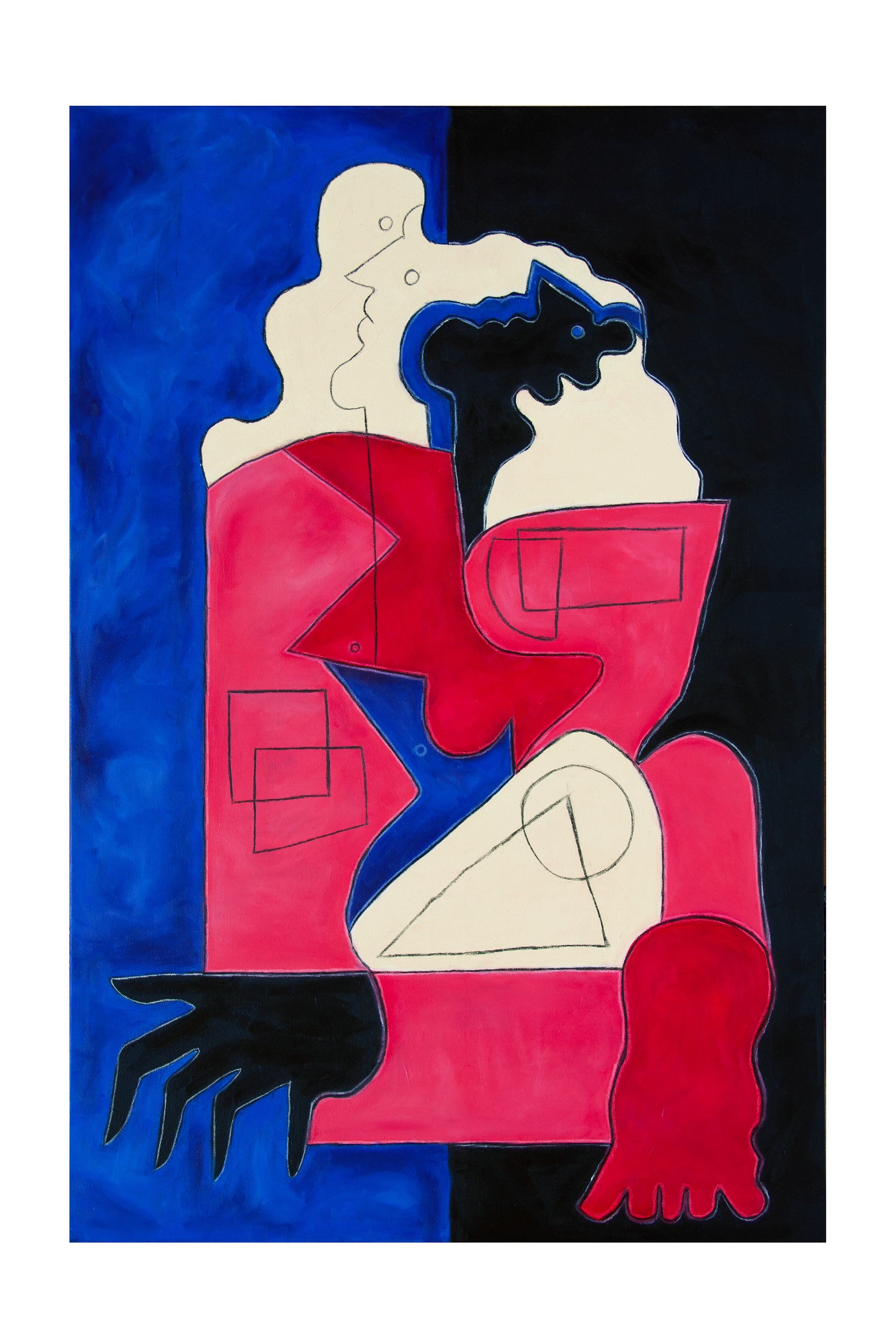 "what would i have done," 2026, 24x36 Acrylic/Oil Pastel on Canvas