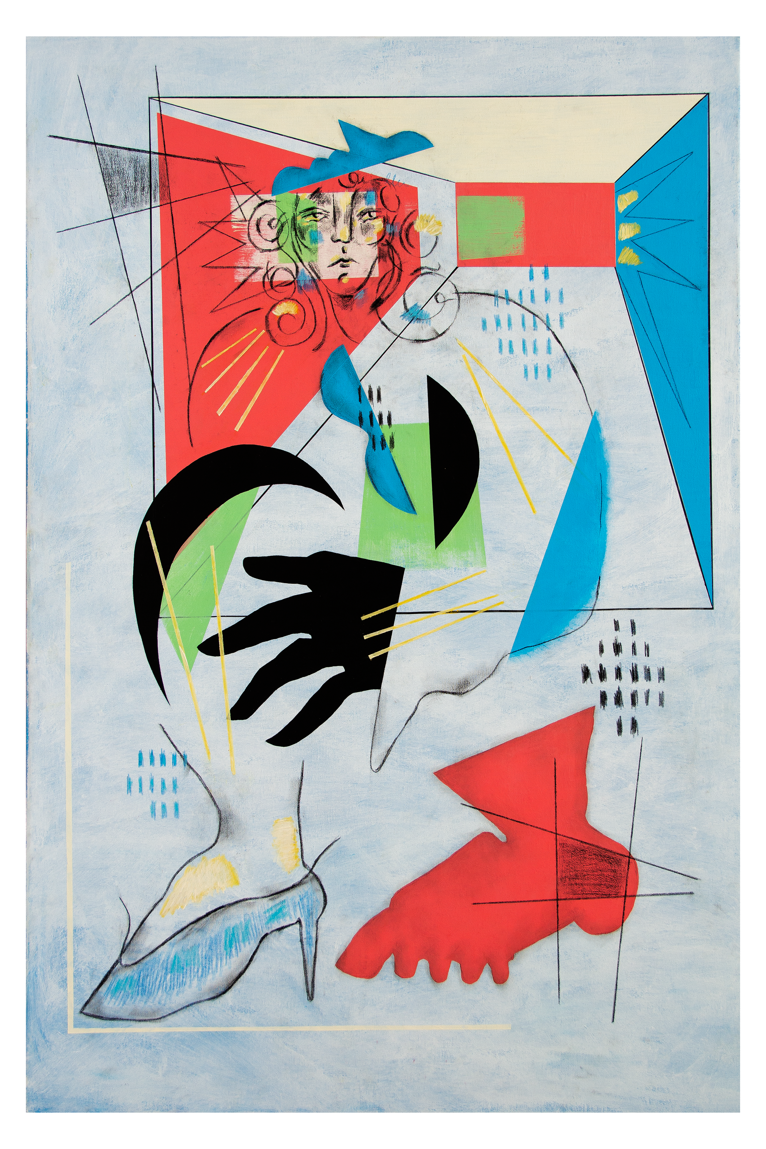 "faster than you," 2026, 24"x30" Acrylic/Graphite on canvas