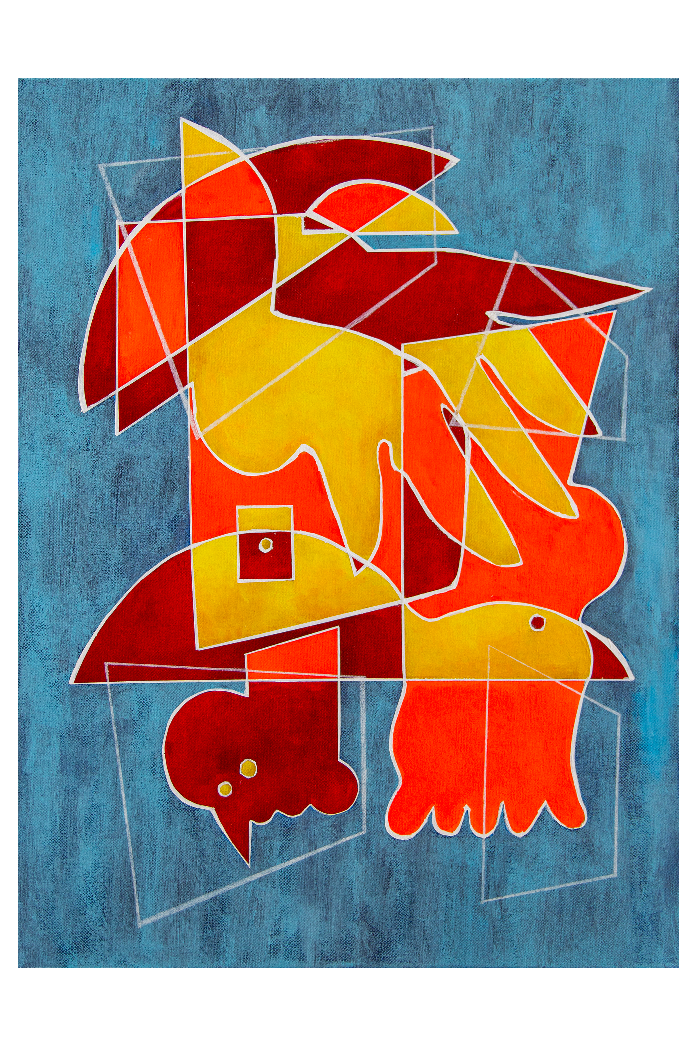 "waking up falling," 2026, 18x24 acrylic/charcoal on canvas