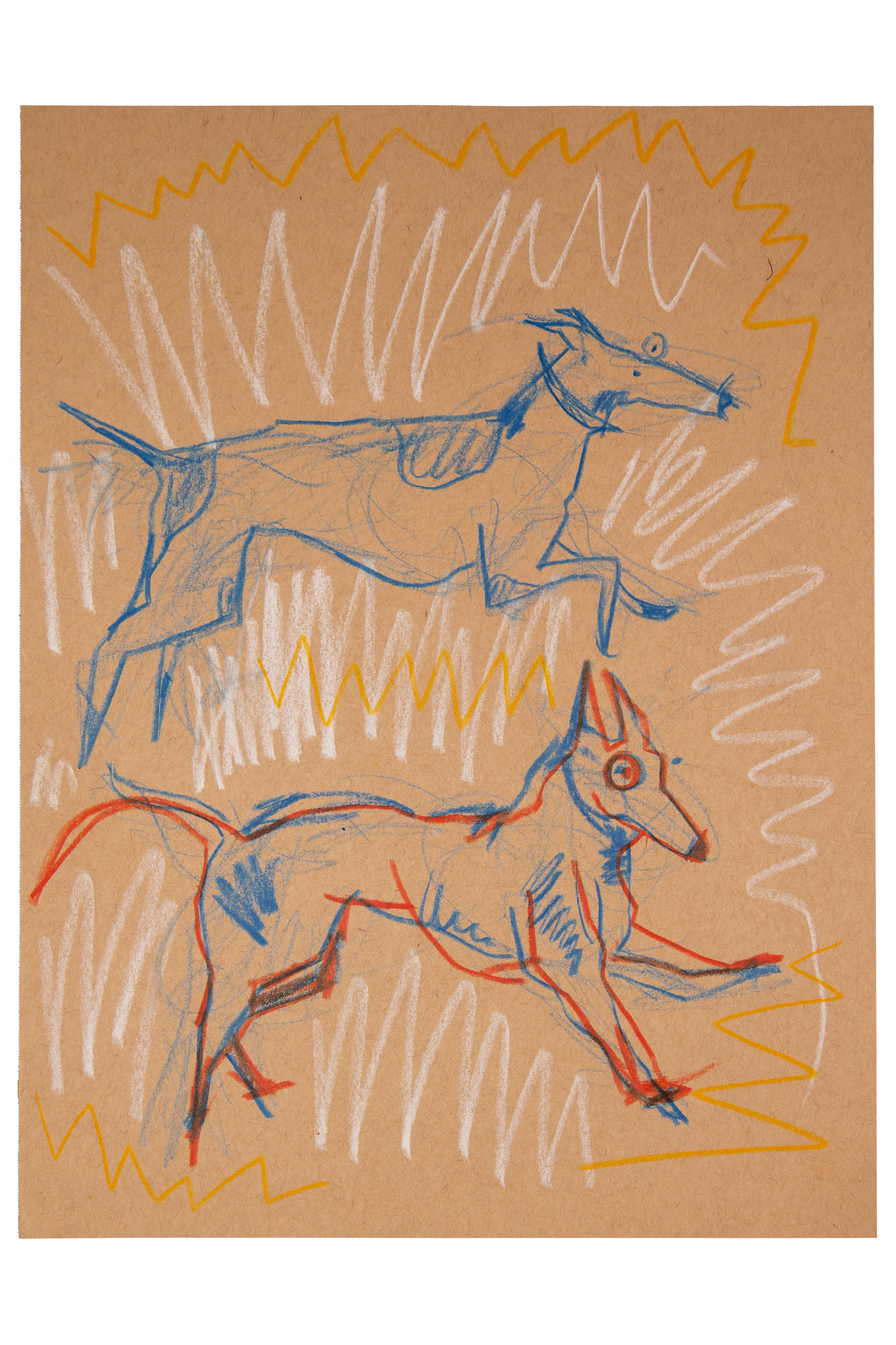 "Dogs V," 2025, 9x12 Pencil on Paper