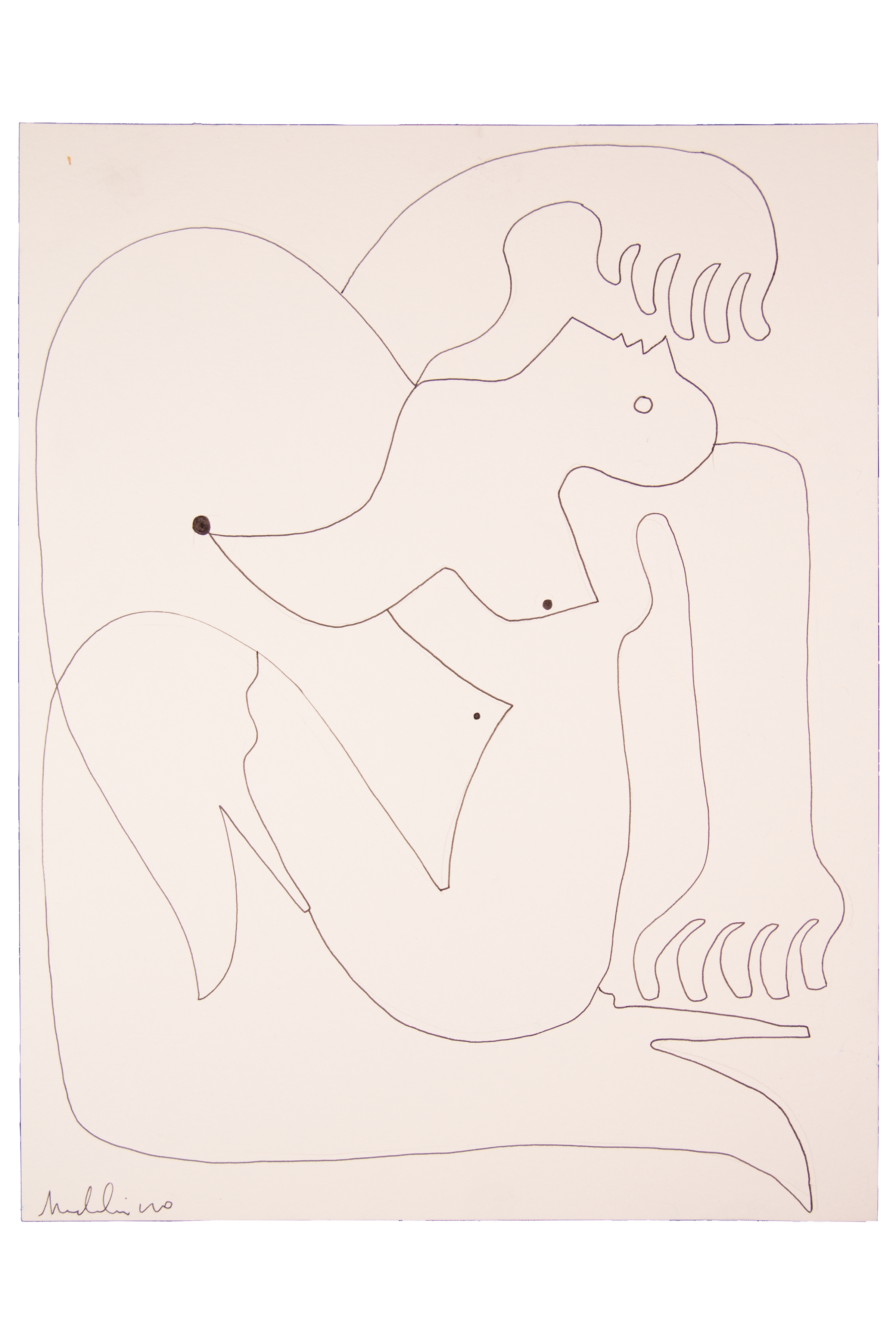 "On the Vine," 2020, 11x14 Pen on Paper