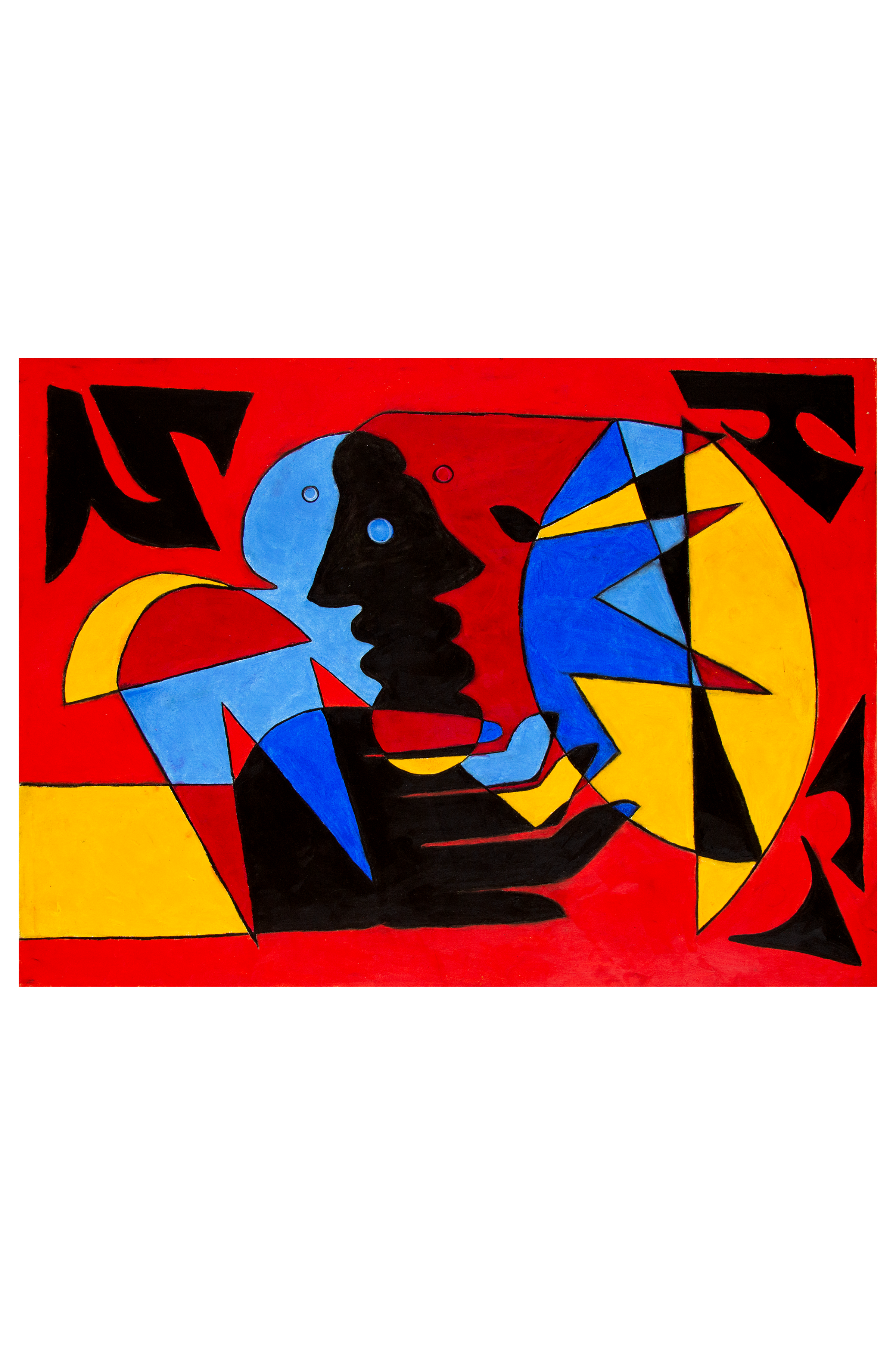 "Razor's Edge," 2026, 30x22 Oil Pastel on Paper