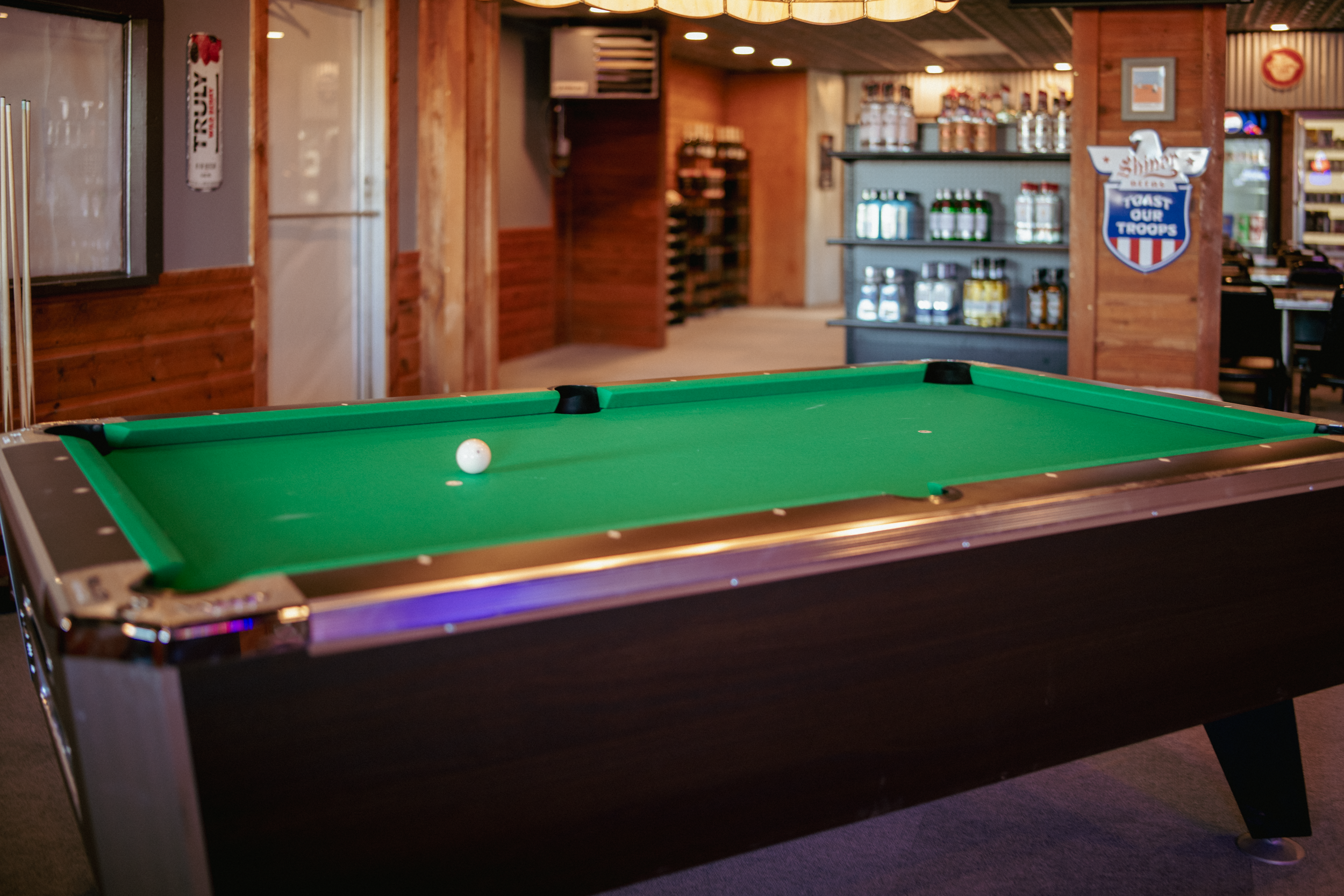 Pool Table for games at Cassie's Saloon in Cody, Wyoming.