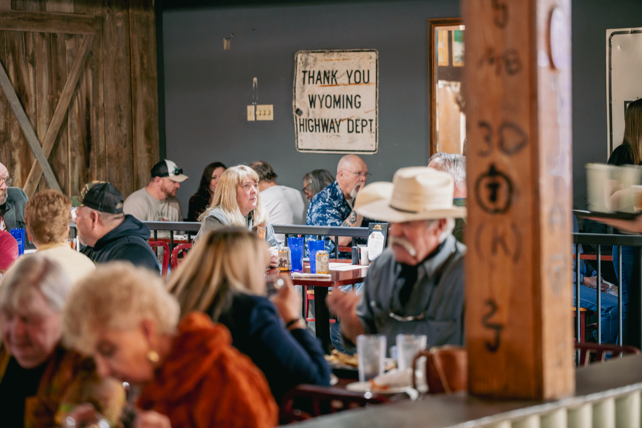 Diners eating at Cassie's Steakhouse in Cody, Wyoming