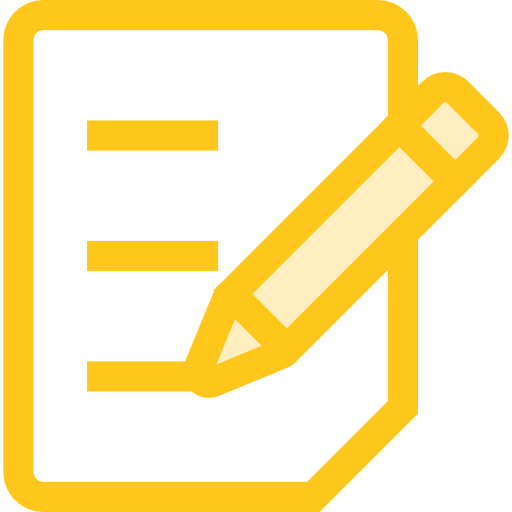 Icon of a notepad with a pencil.