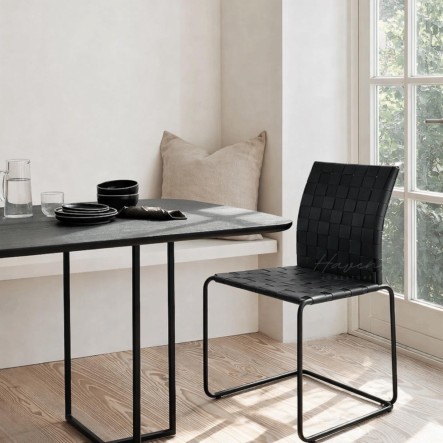 The Calibri Dining Chair. Clean lines, easy comfort, and a quietly confident presence. 🖤