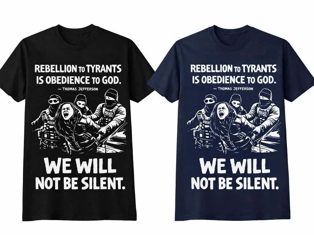 we will not be silent black and blue t shirts.jpg
