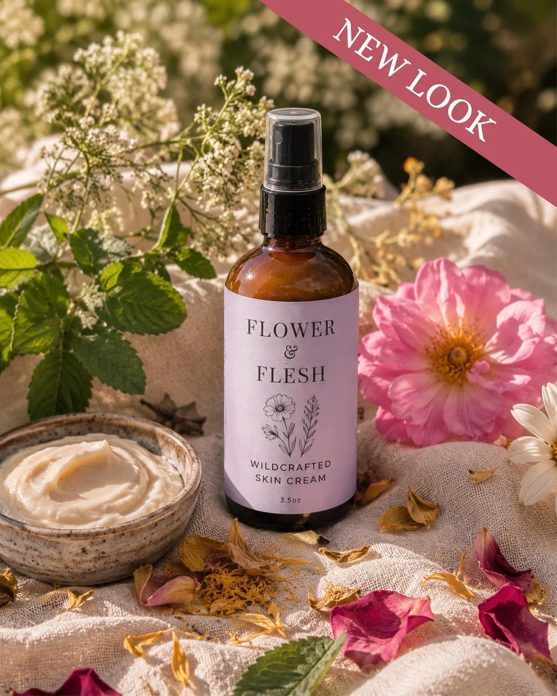Flower & Flesh - Wildcrafted Skin Cream - 3.5oz.