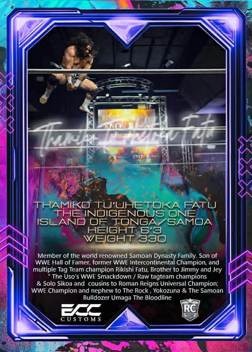 Thamiko Fatu Rookie Trading Card Back
