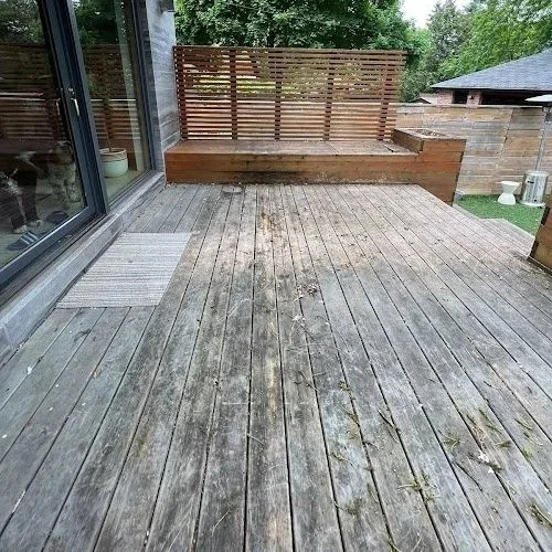 Cedar porch maintenance in the GTA including washing, cleaning, and protective sealing