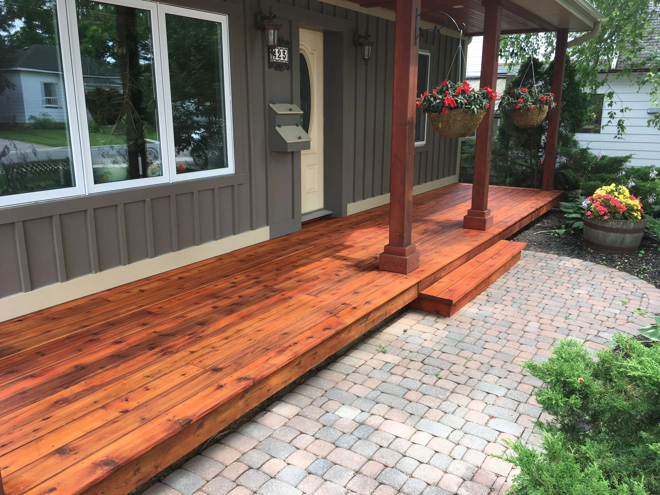 Residential porch restoration improving curb appeal and wood durability