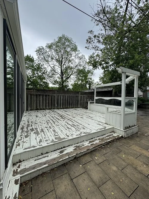 Wood refinishing project showcasing smooth sanded surface before stain application