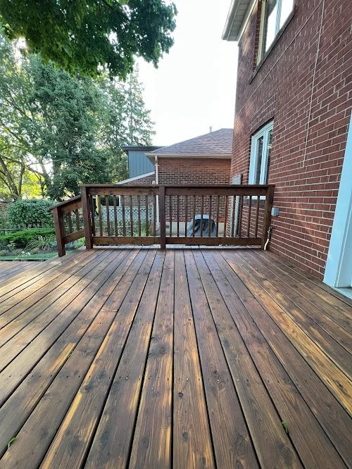 Outdoor deck restoration project improving safety and appearance of home exterior
