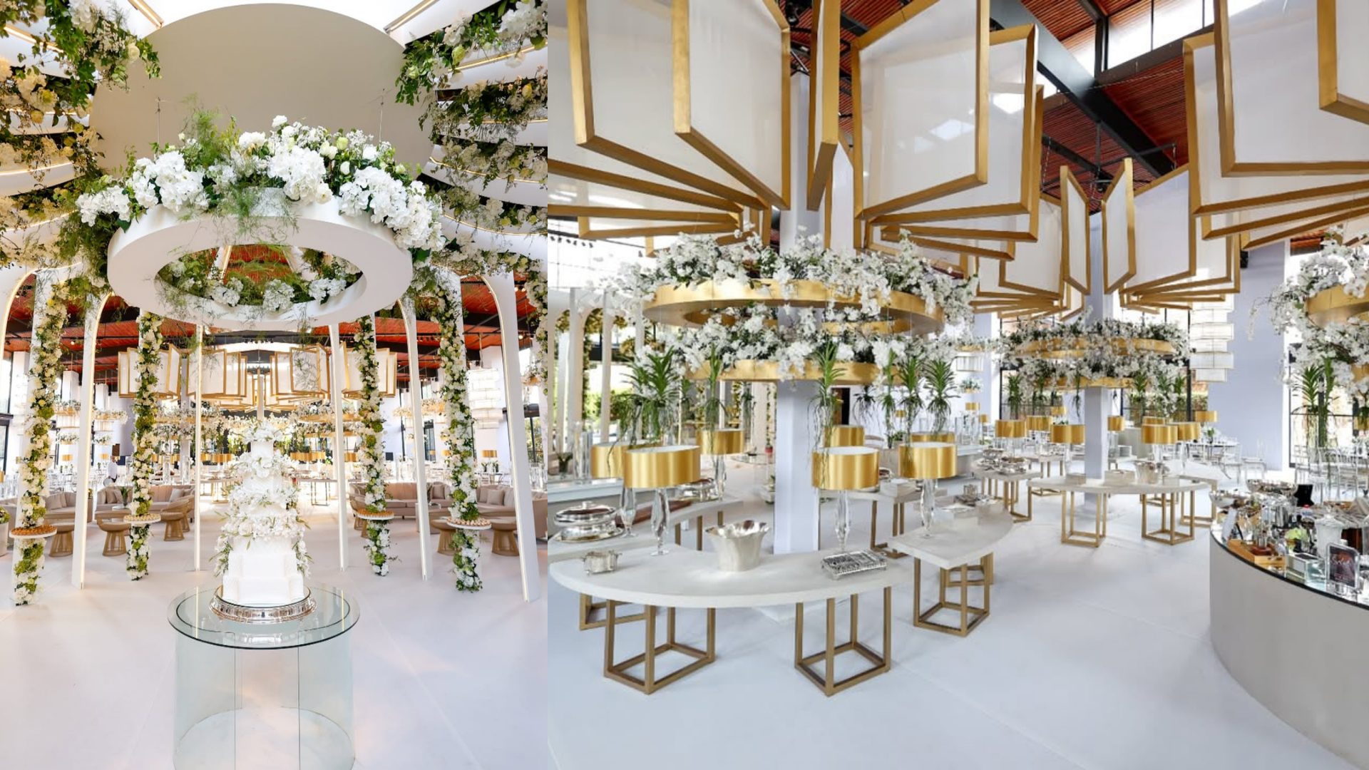 Clientes da Laurie, Mariana e Carmen, de mãos dadas em um gramado verde no dia do casamento.