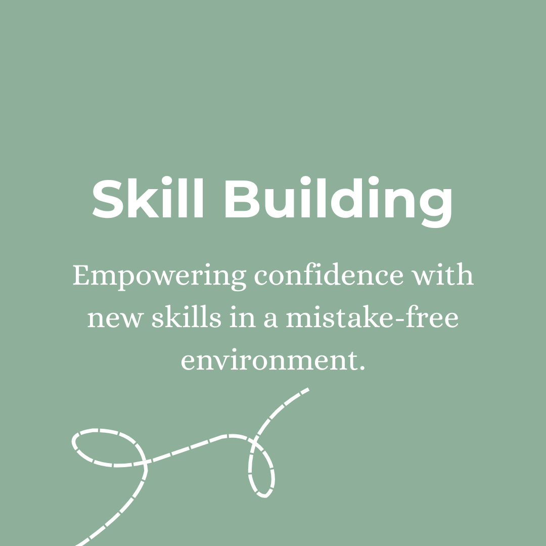 Skill Building:  Empowering confidence with new skills in a mistake-free environment.
