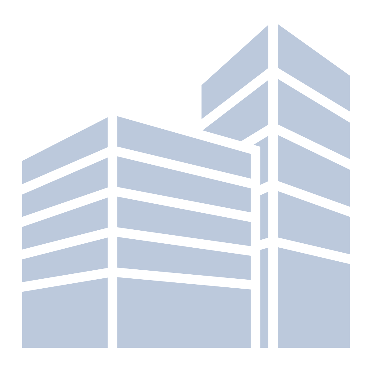 Illustration of a modern glass office building with multiple floors and a glass facade.