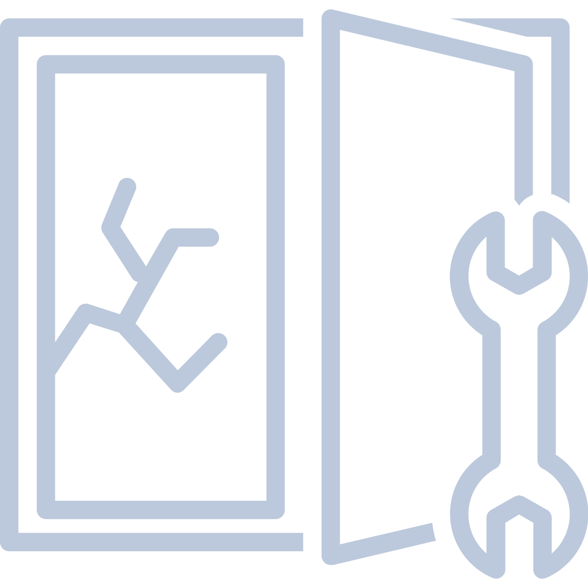A digital illustration of an open book with a gear icon on the right page, and a sheet of paper with a line graph on the left page.