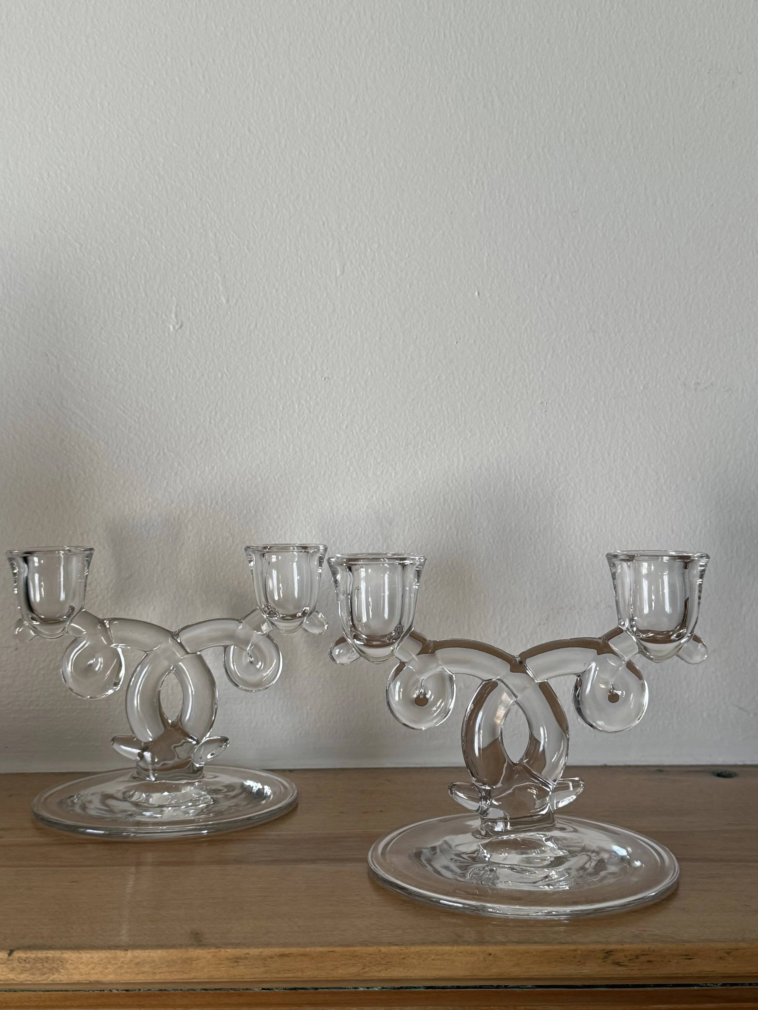 Heisey Lariat 1940 Glass Candlestick (Set of 2)