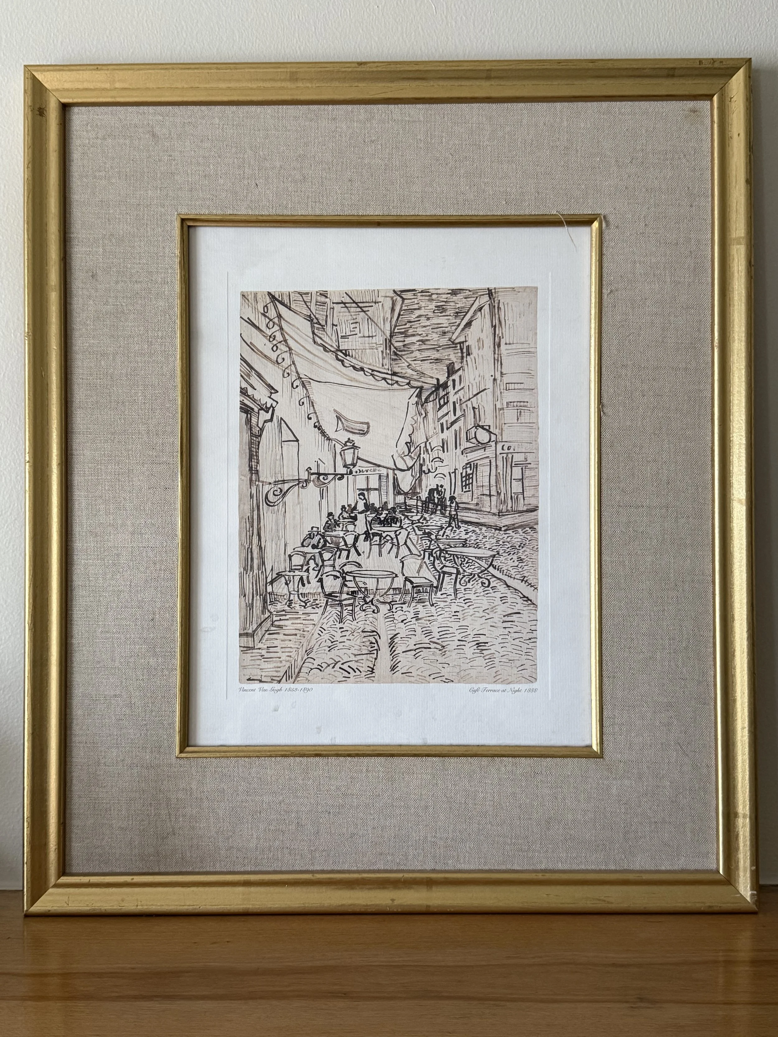 Van Gogh "Cafe Terrace at Night" Print in Frame