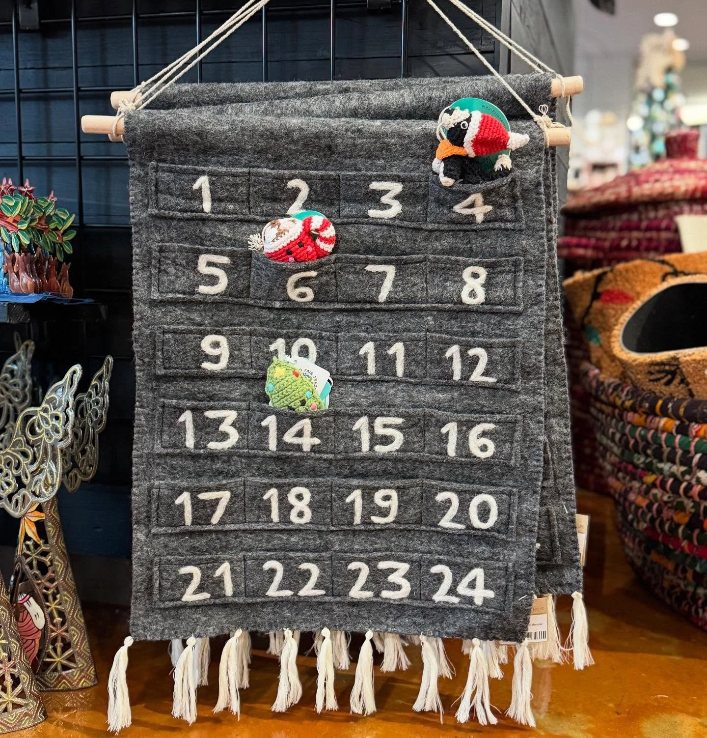 Tomorrow is December 1st ! Start a new family tradition with one of our handmade Advent Calendars. A fun, interactive way to count down the days until Christmas. #fairtrade #shopwithpurpose #adventcalender #christmas #handmade #familytraditions