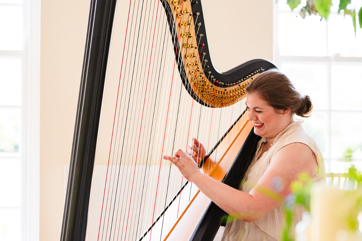 harriet flather harpist lincolnshire wedding