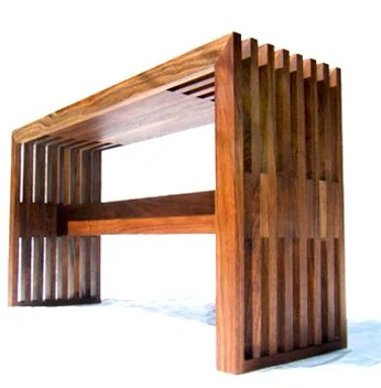 Walnut slat bench 