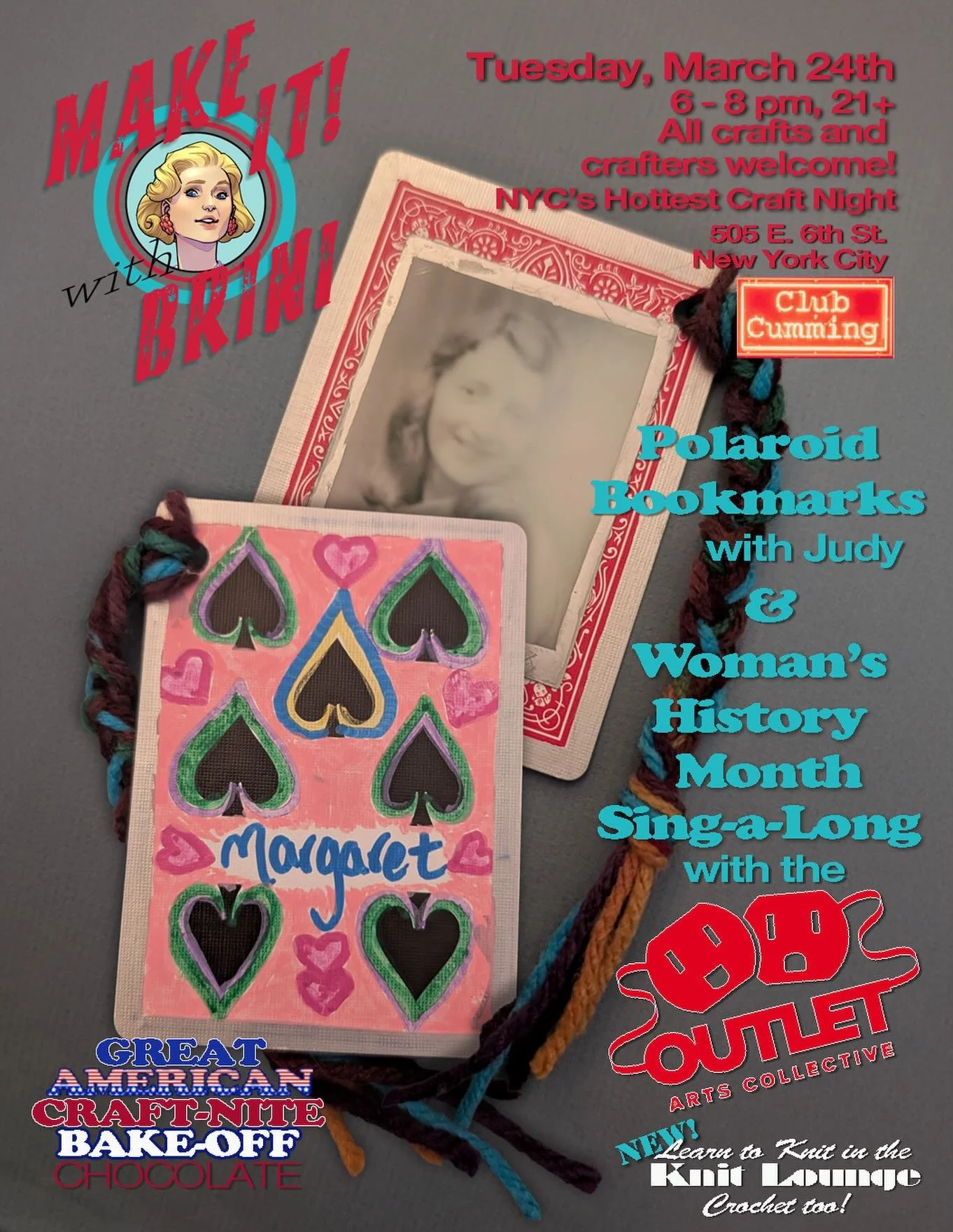 This week we&rsquo;re celebrating Women&rsquo;s History Month with @outletartscollective. The craft is Polaroid bookmarks, and we&rsquo;ll have a sing-a-long of women-centric songs! Come join us&hellip; #crafts #miwb #tuesdayswithbrini #makeitwithbri